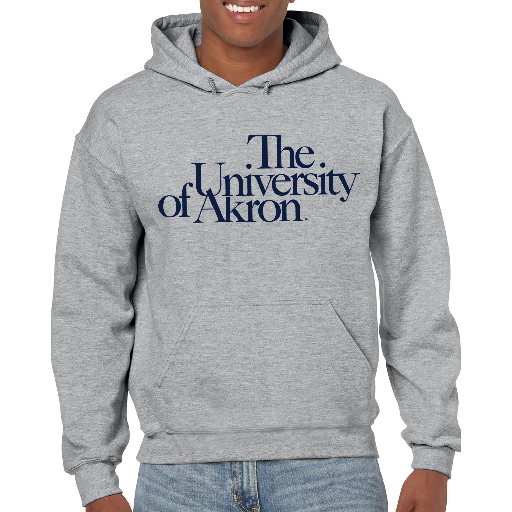 University of Akron Institutional Logo Hoodie - Sport Grey - Image 3