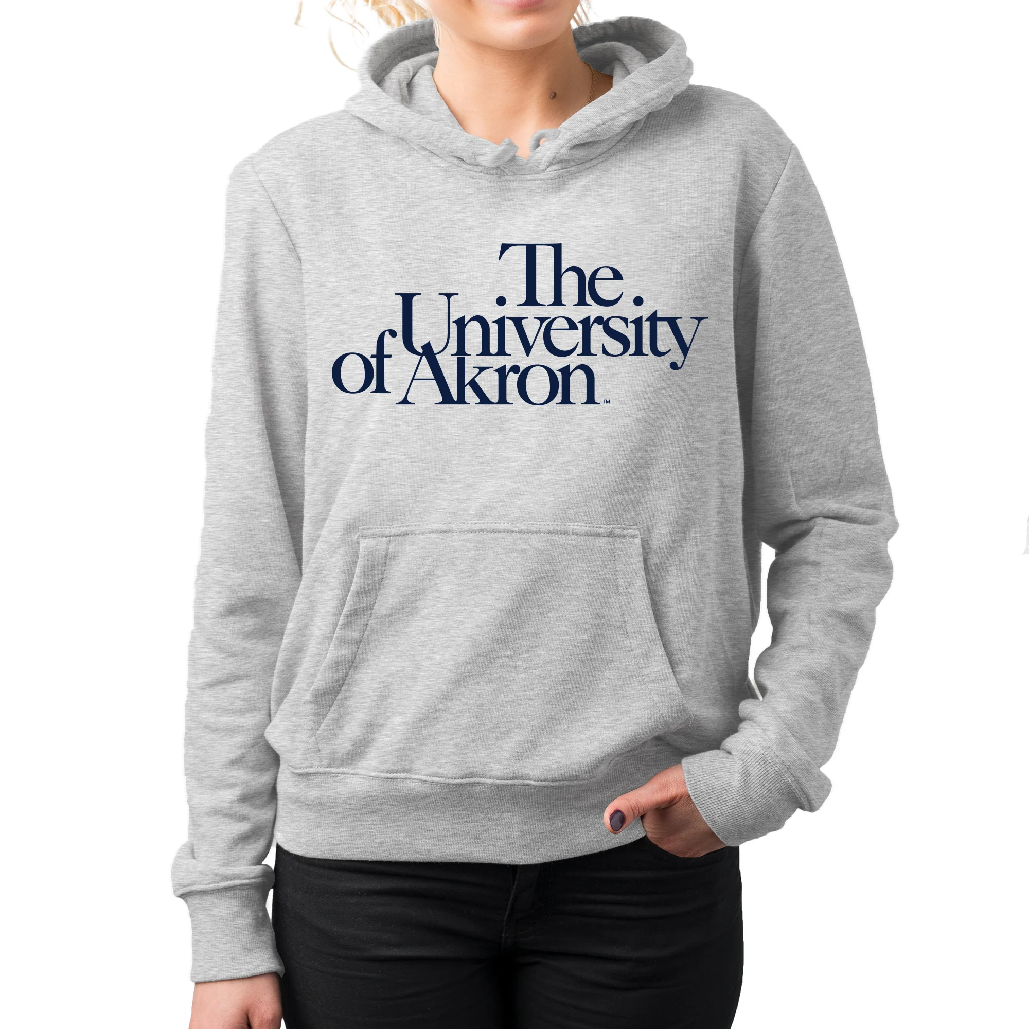 University of Akron Institutional Logo Hoodie - Sport Grey - Image 4