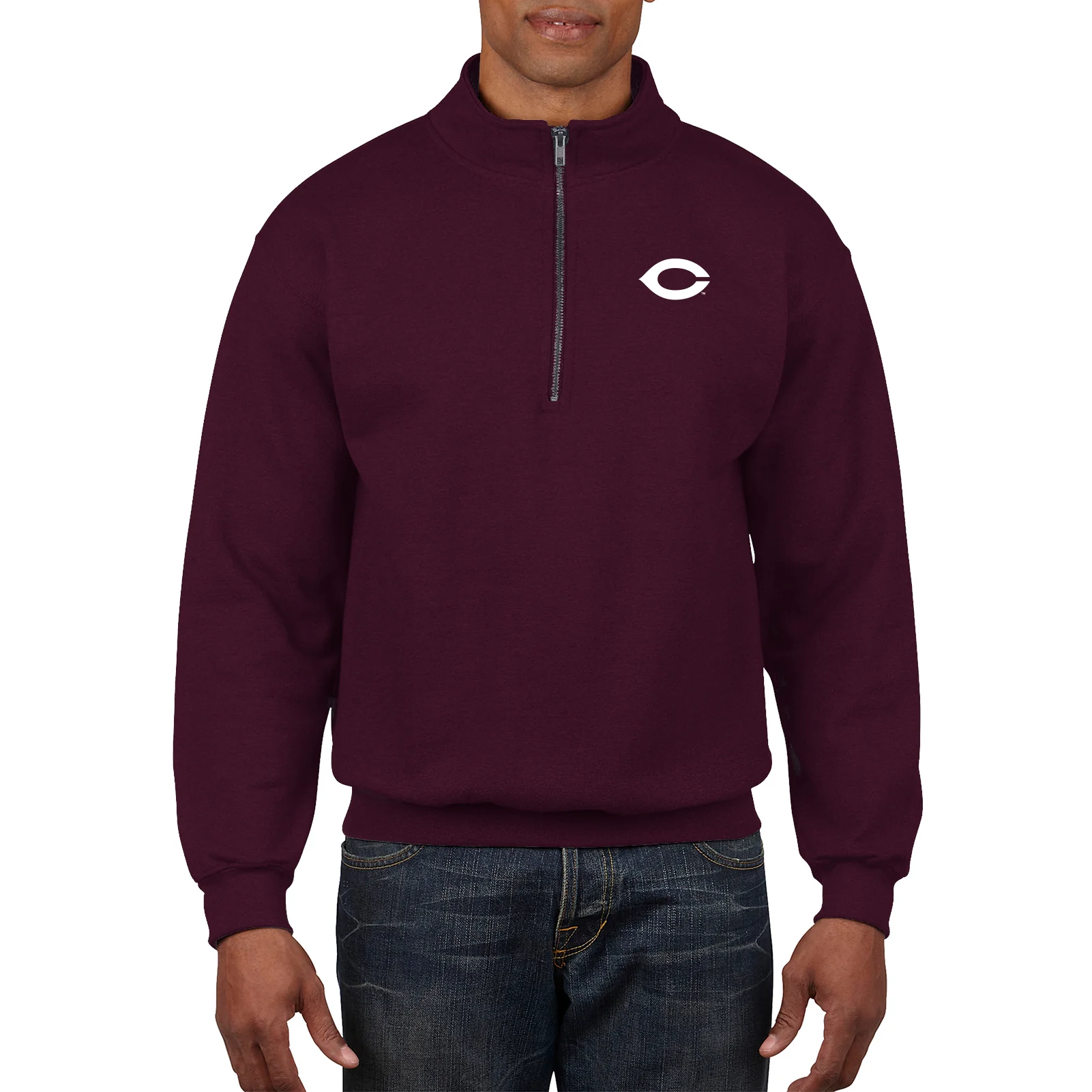 University of Chicago Maroons Wishbone C Quarter Zip - Maroon - Image 3