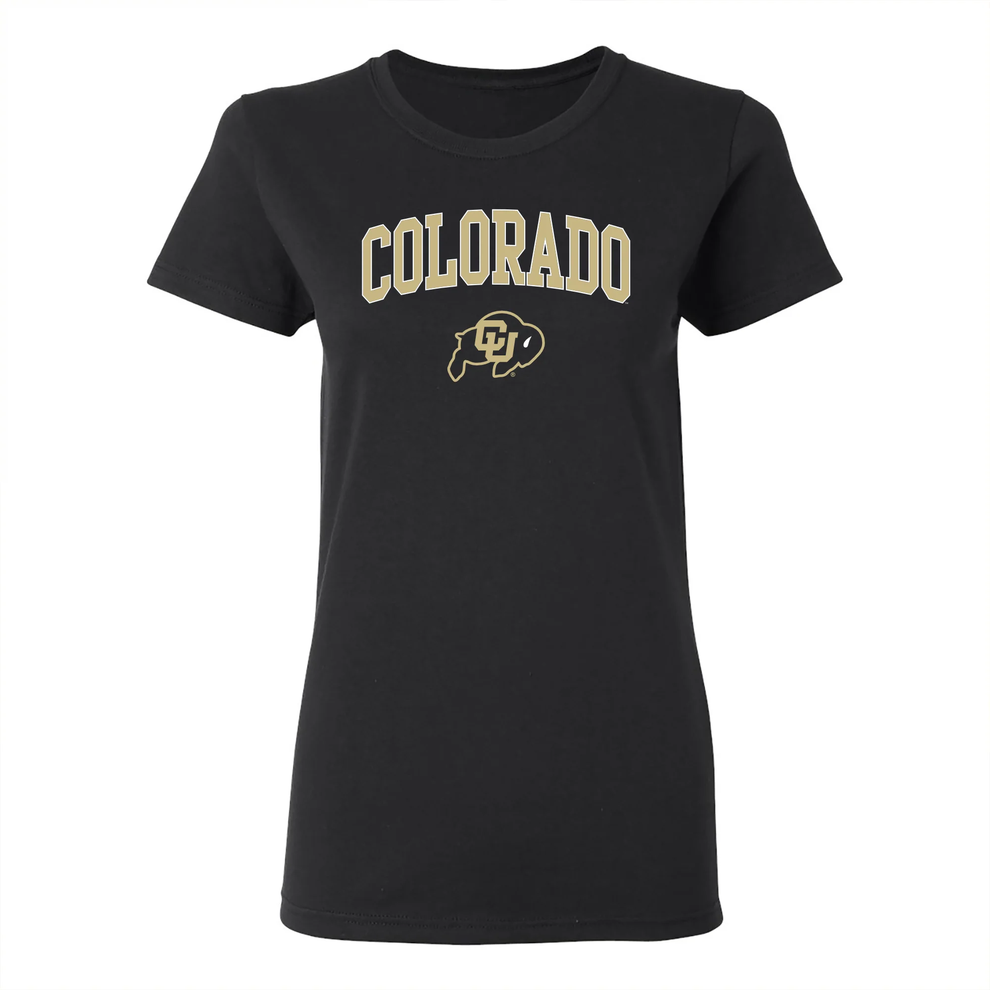 University of Colorado Buffaloes Arch Logo Women's T Shirt - Black