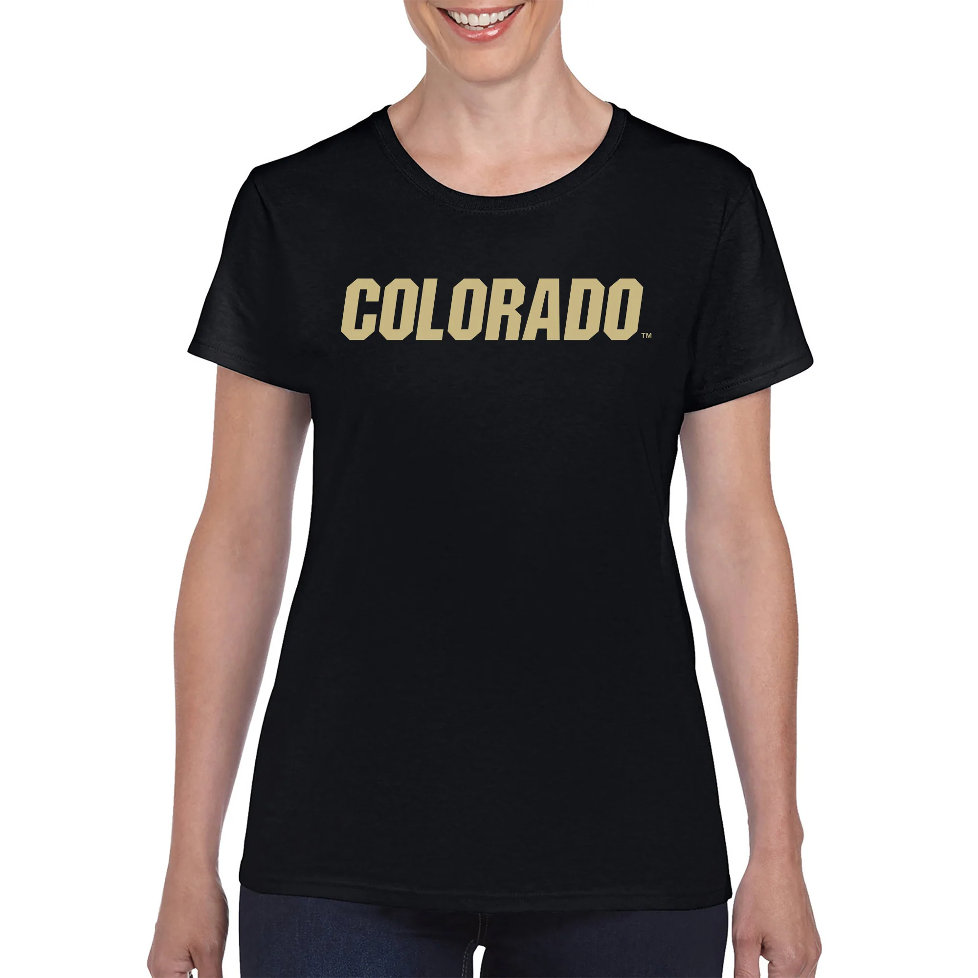 University of Colorado Buffaloes Basic Block Women's T Shirt - Black - Image 4