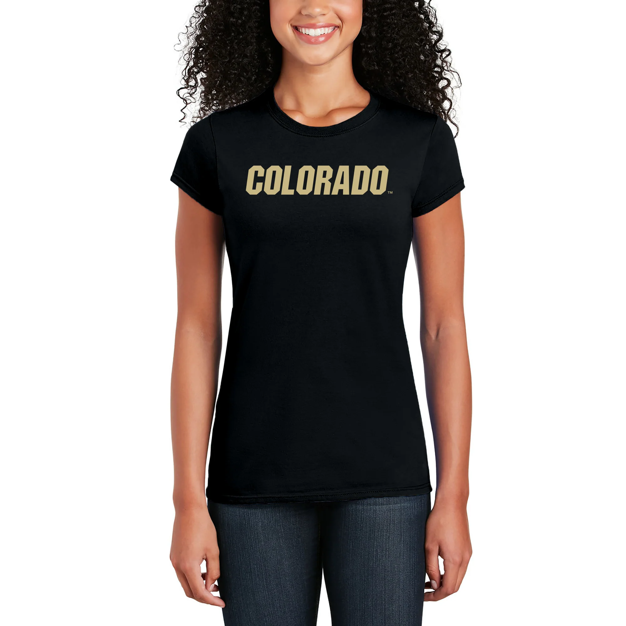 University of Colorado Buffaloes Basic Block Women's T Shirt - Black - Image 5