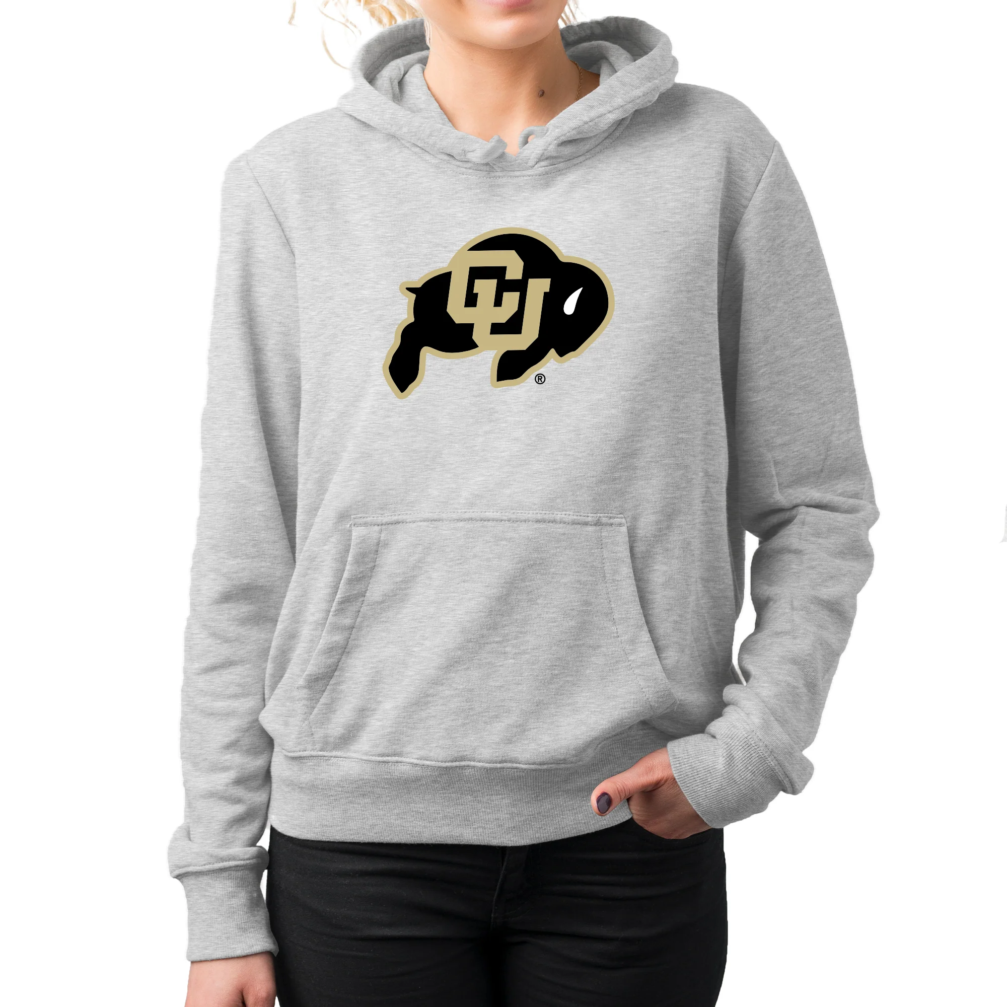 University of Colorado Buffaloes Primary Logo Hoodie - Sport Grey - Image 4