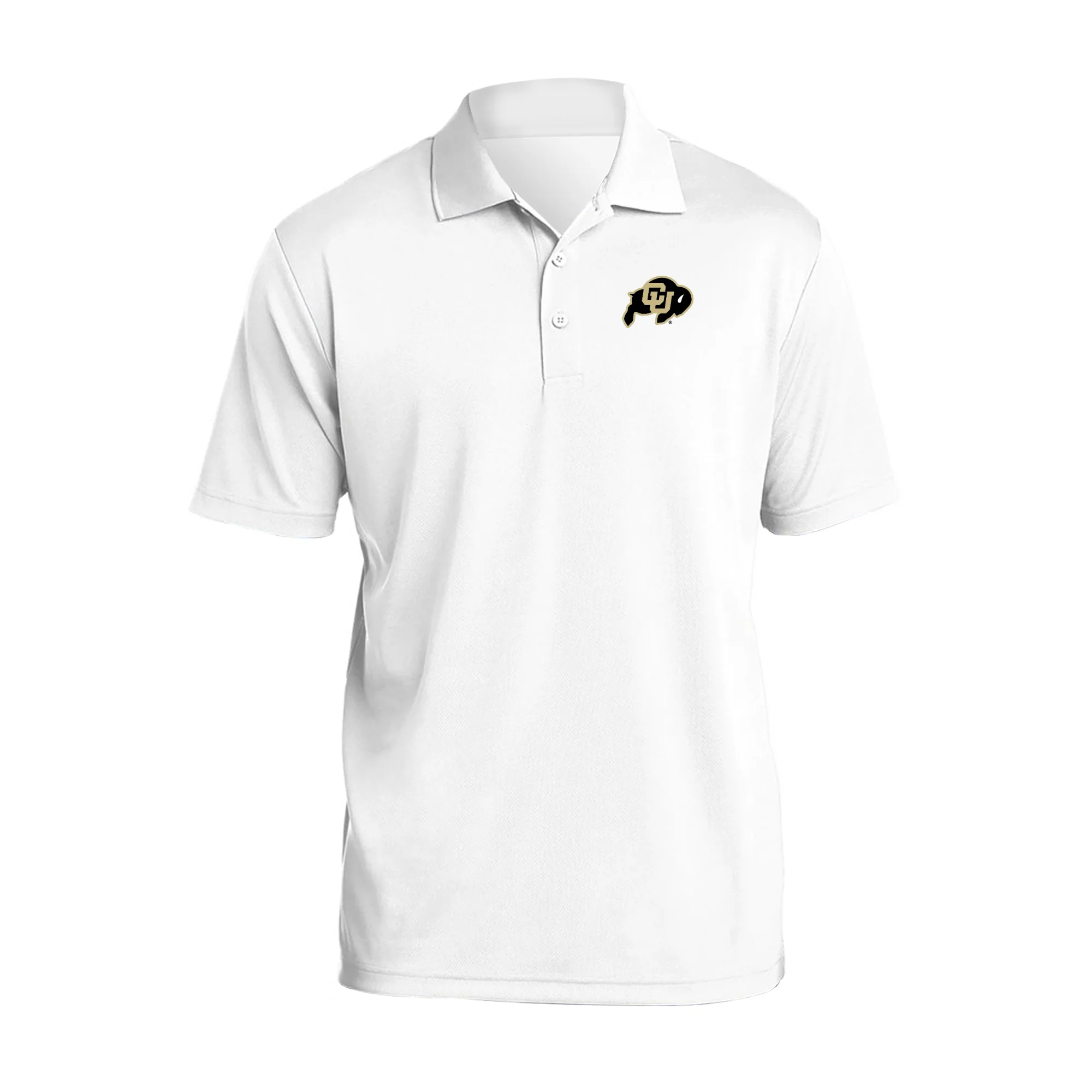 University of Colorado Buffaloes Primary Logo Left Chest Polo - White
