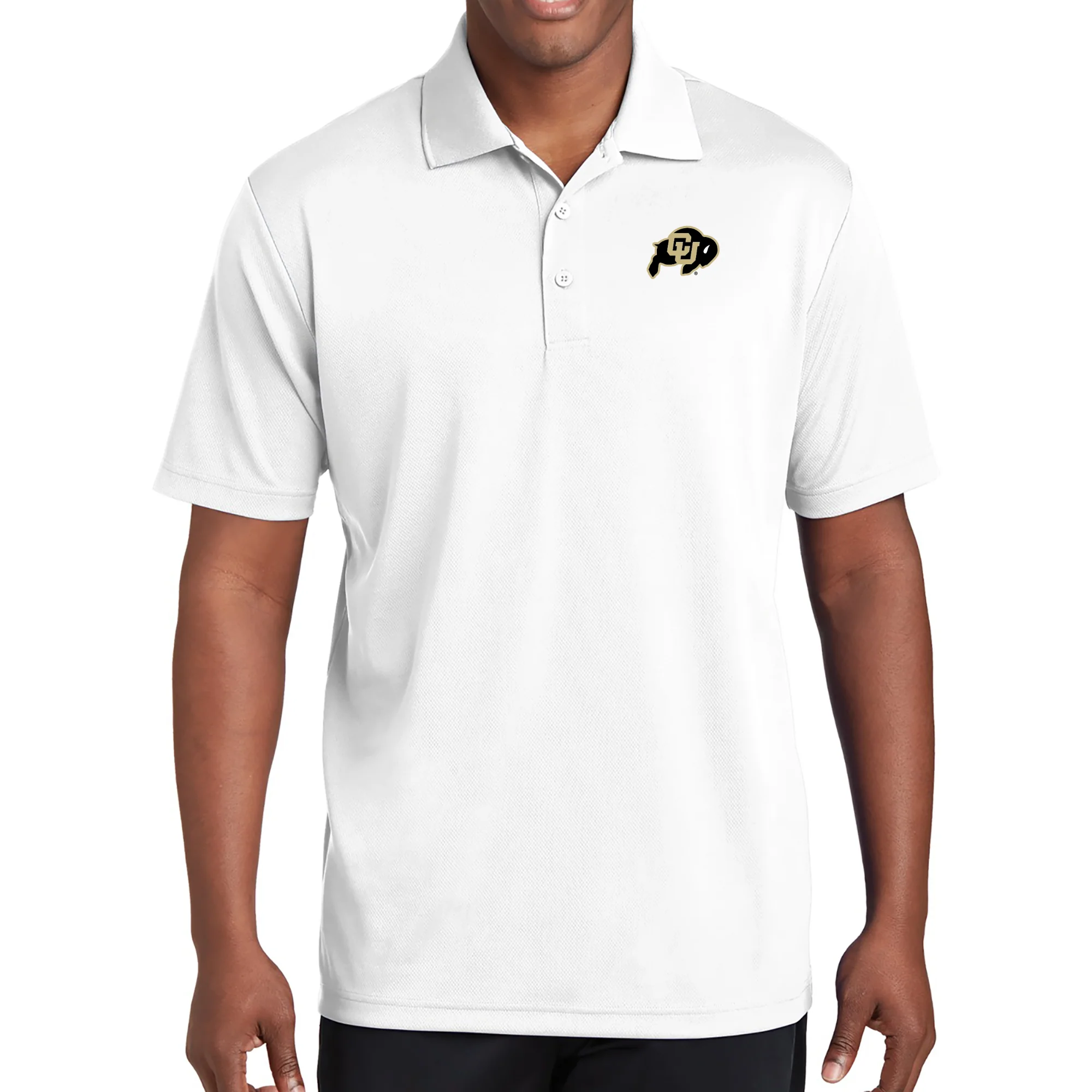 University of Colorado Buffaloes Primary Logo Left Chest Polo - White - Image 3