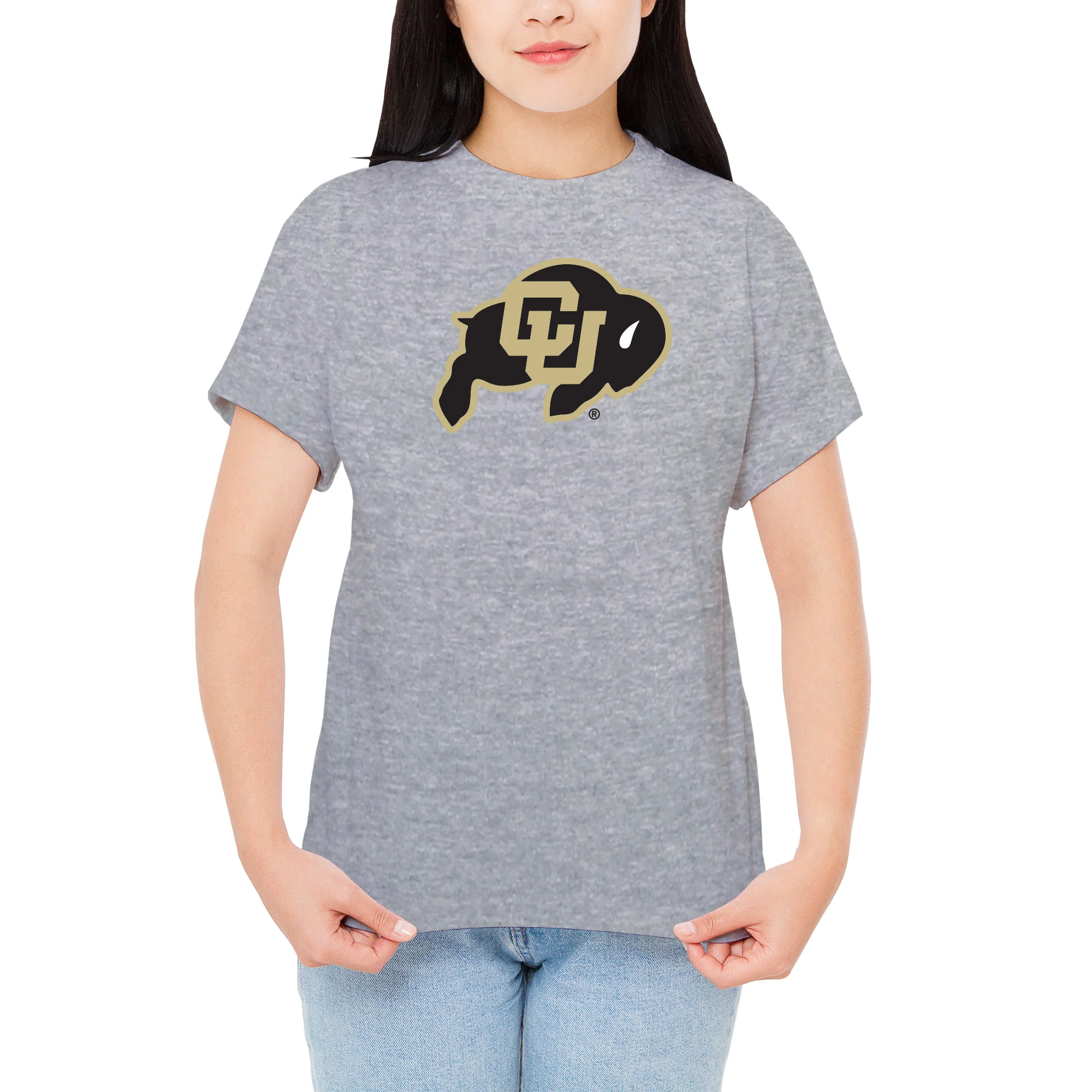 University of Colorado Buffaloes Primary Logo T Shirt - Sport Grey - Image 5