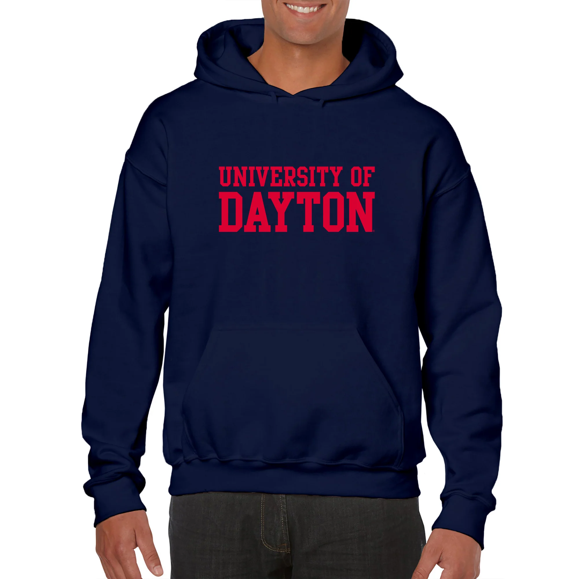 University of Dayton Flyers Basic Block Heavy Blend Hoodie - Navy - Image 3