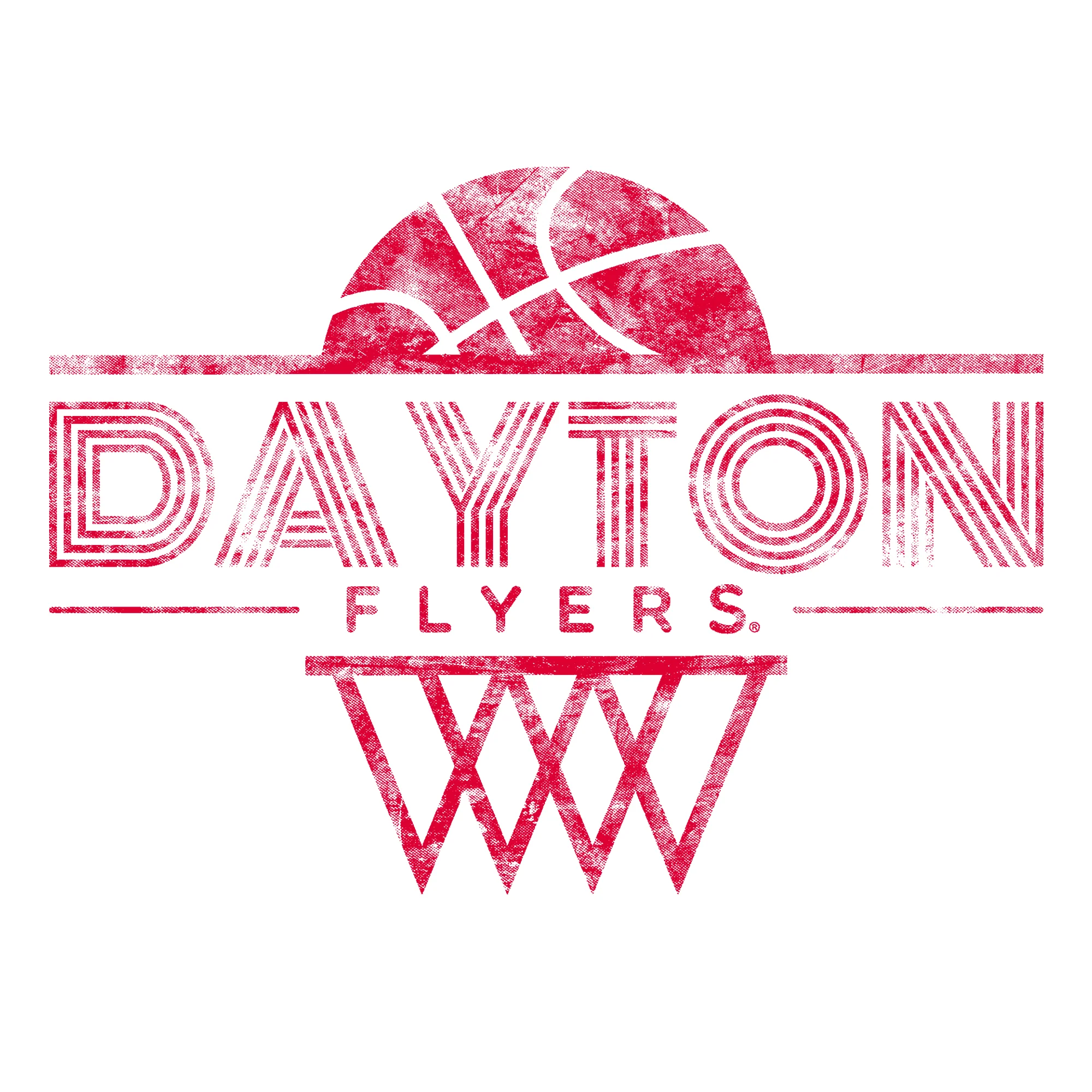 University of Dayton Flyers Oblique Hoop Canvas Triblend Short Sleeve T-Shirt - Solid White - Image 2