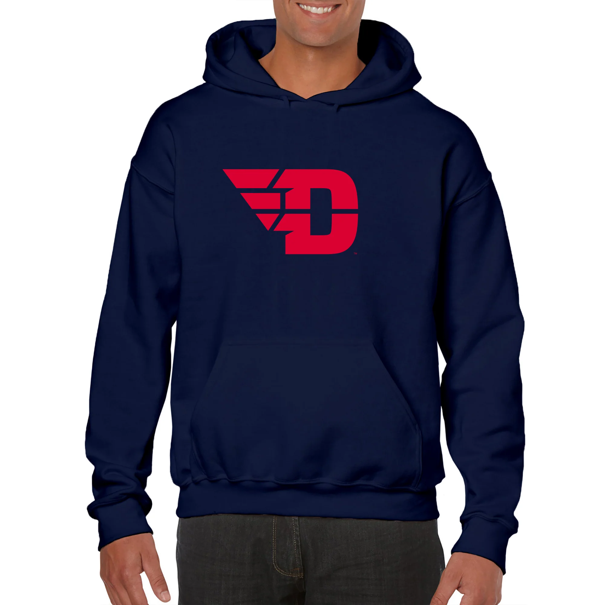 University of Dayton Flyers Primary Logo Heavy Blend Hoodie - Navy - Image 3
