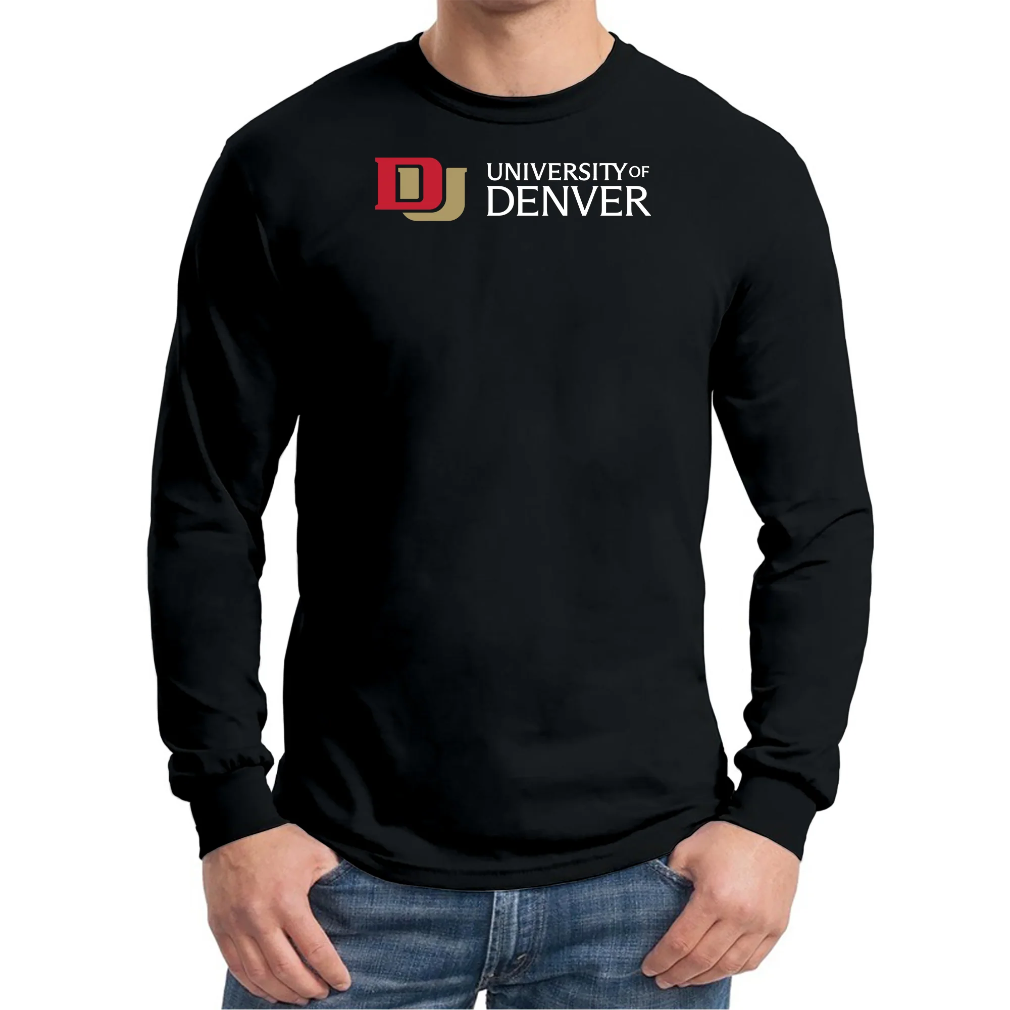 University of Denver Pioneers Basic Block Long Sleeve T-Shirt - Black - Image 3