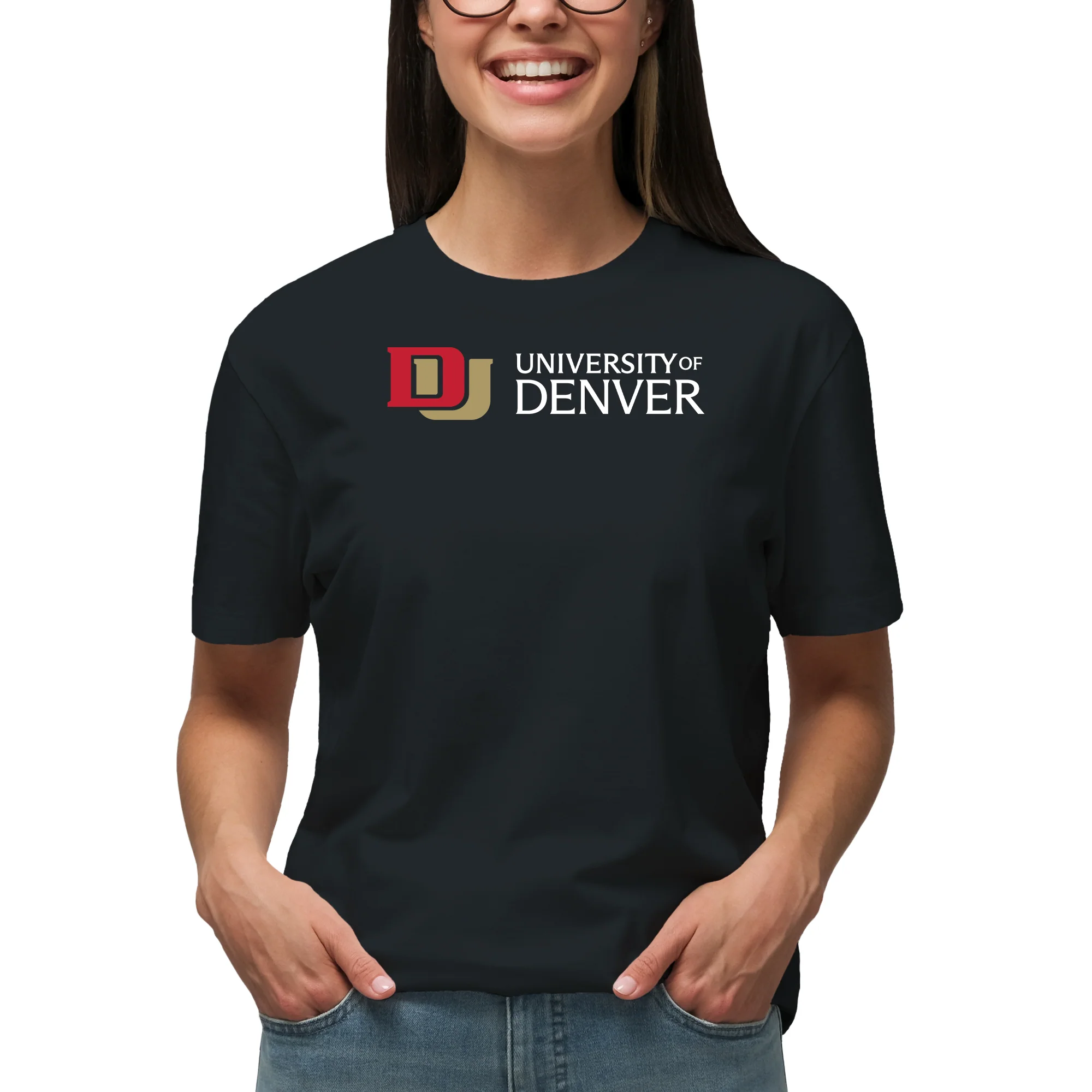 University of Denver Pioneers Basic Block T-Shirt - Black - Image 4