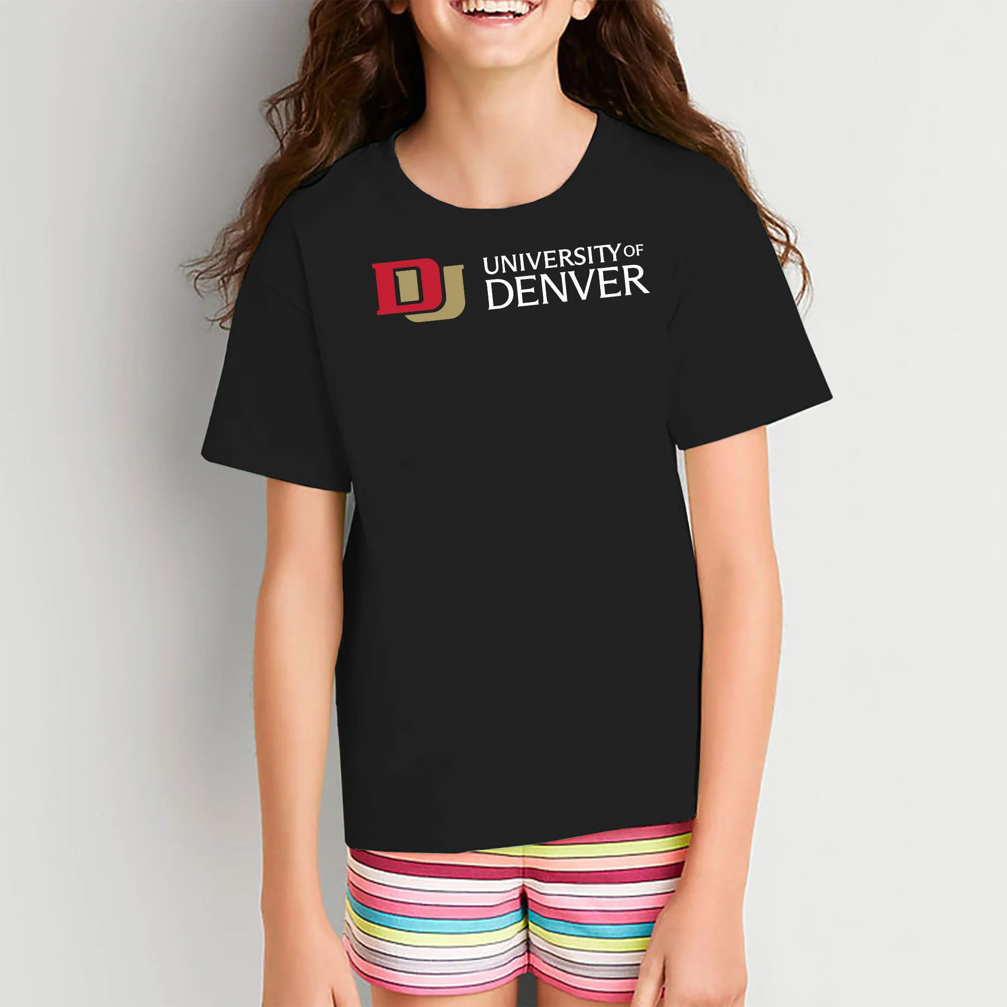 University of Denver Pioneers Basic Block Youth T-Shirt - Black - Image 4