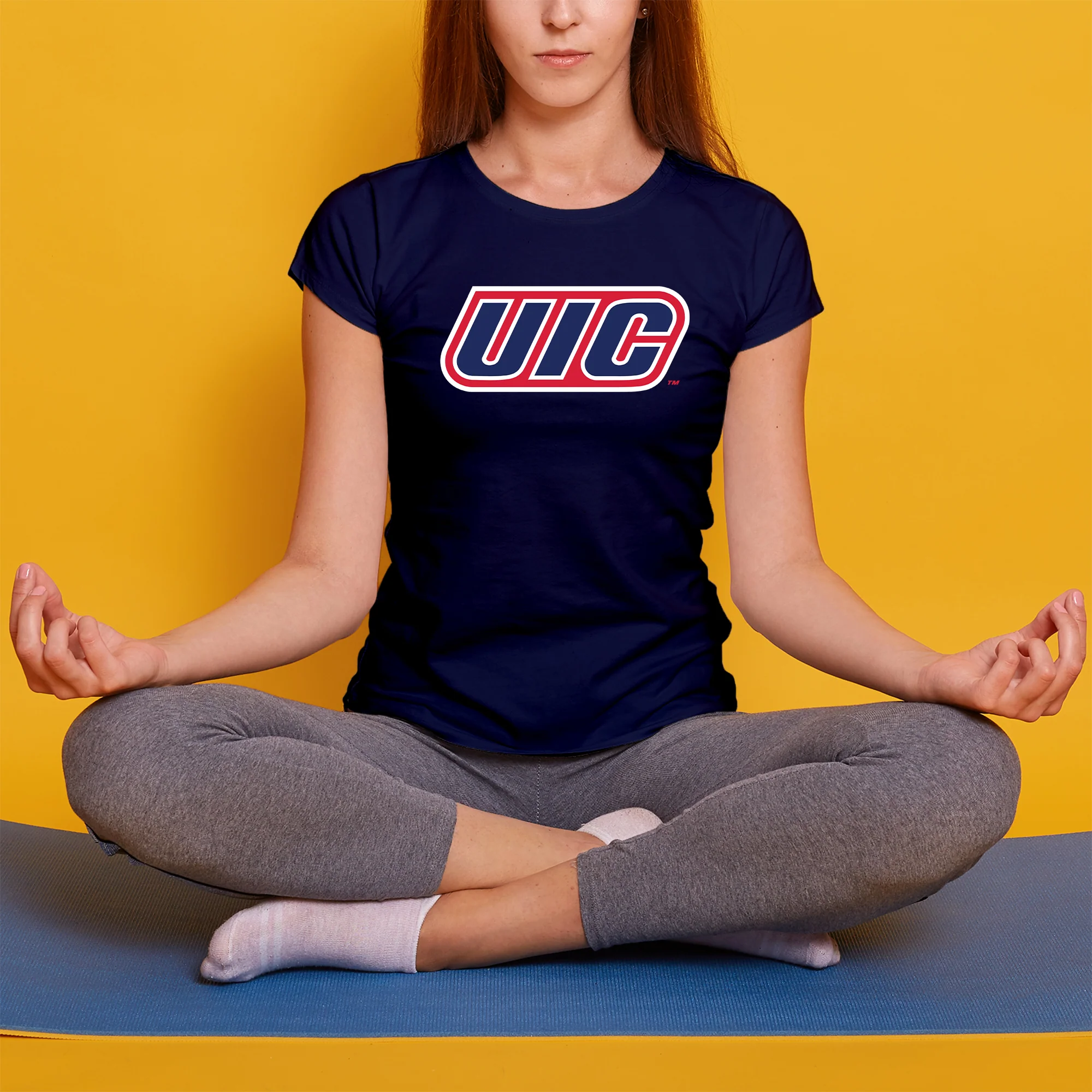 University of Illinois at Chicago Flames Primary Logo Women's T-Shirt - Navy - Image 4