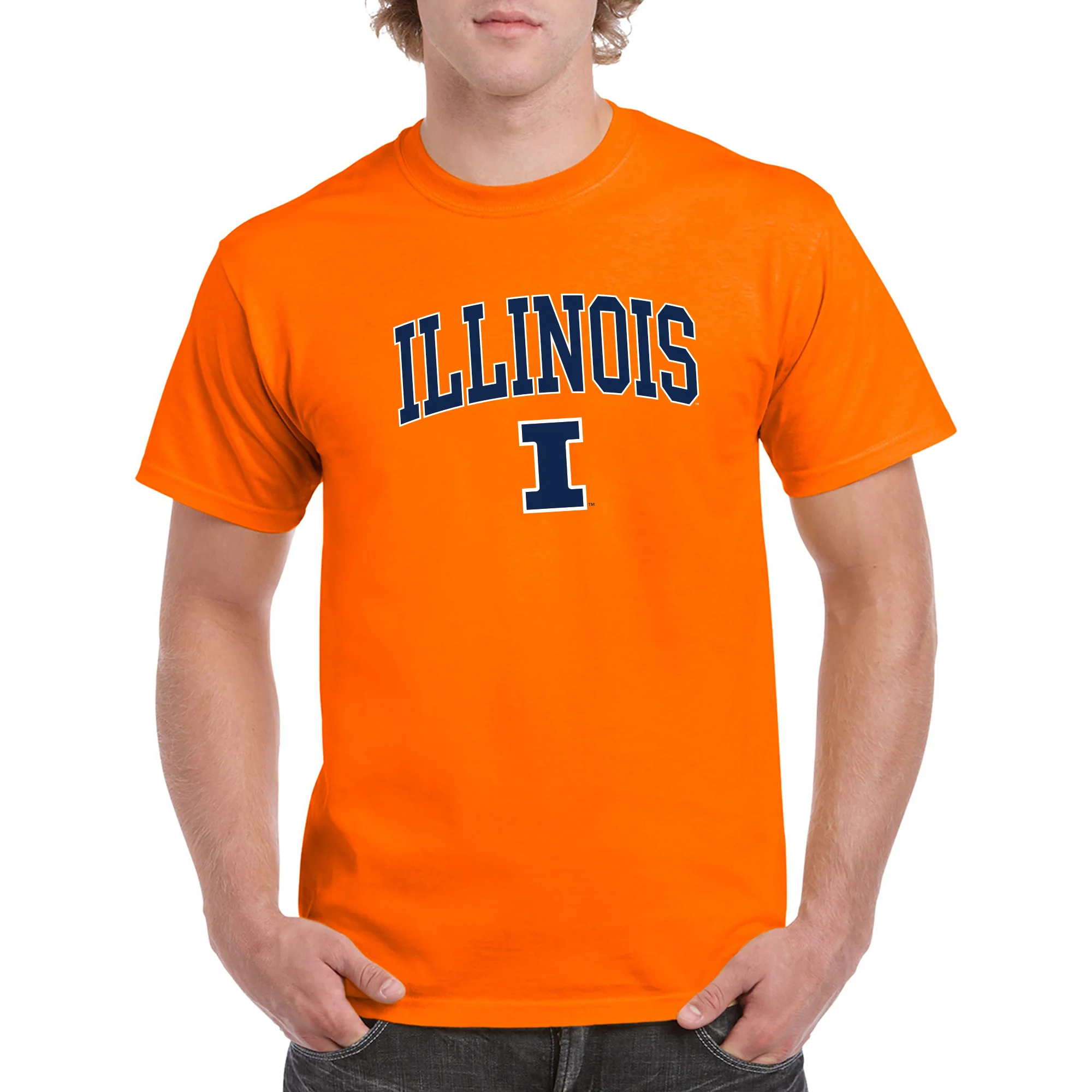 University of Illinois Fighting Illini Arch Logo Cotton T-Shirt - Orange - Image 3