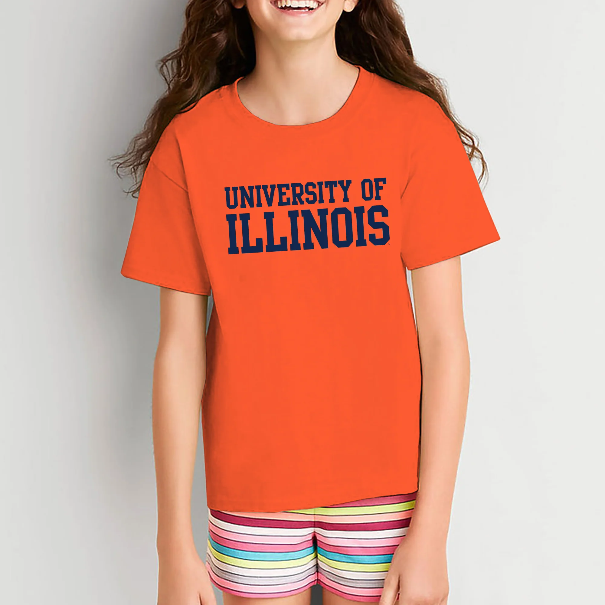 University of Illinois Fighting Illini Basic Block Cotton Youth T-Shirt - Orange - Image 4