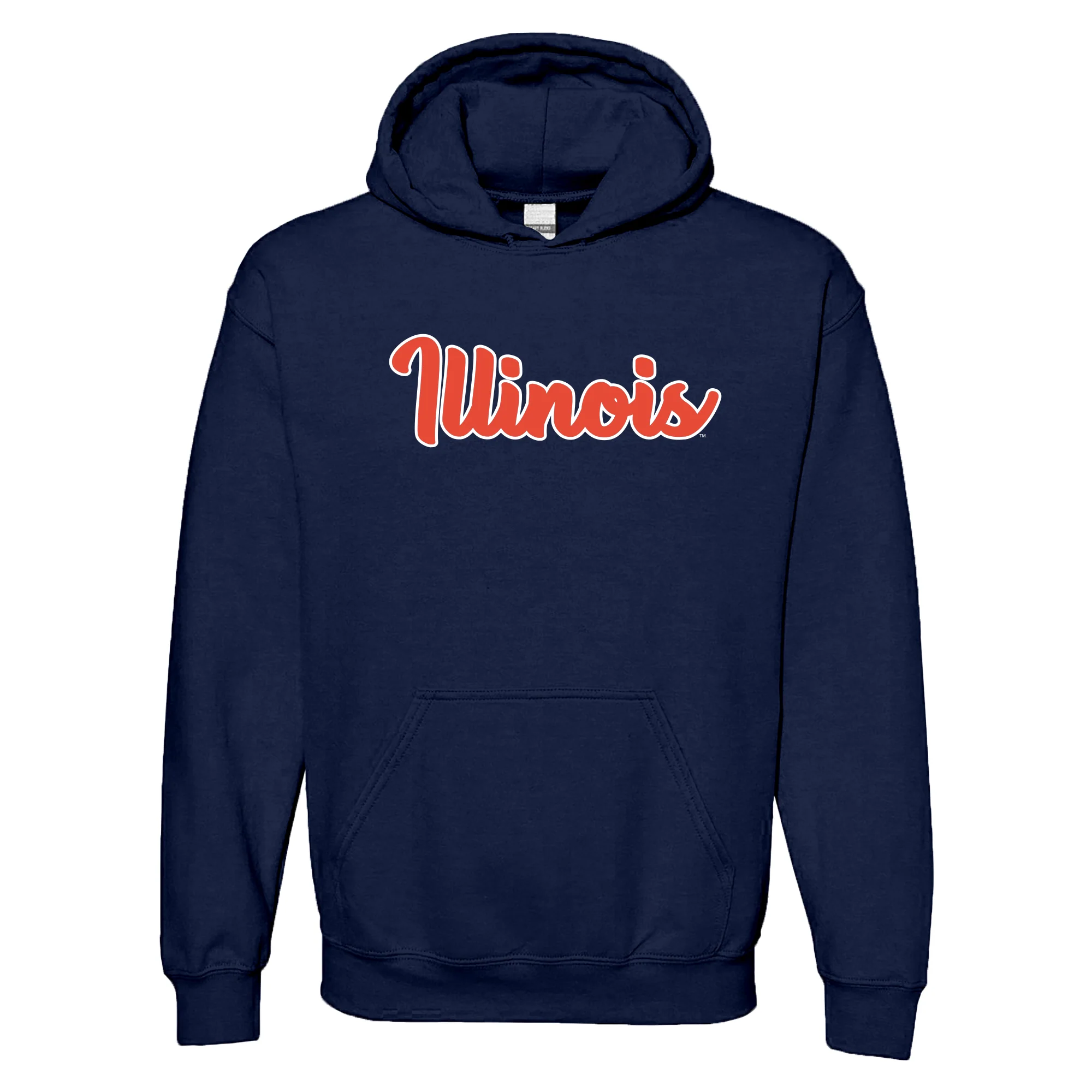 University of Illinois Fighting Illini Basic Script Cotton Hoodie - Navy