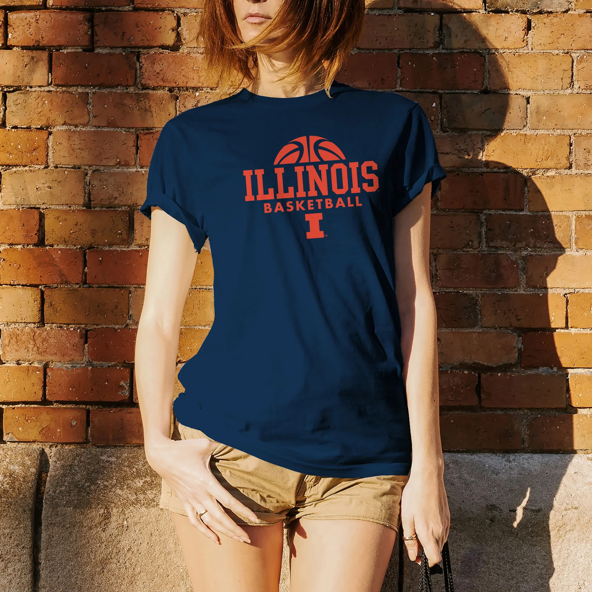 University of Illinois Fighting Illini Basketball Hype Cotton T-Shirt - Navy - Image 4