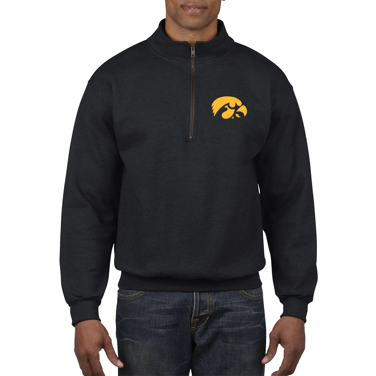 Iowa Primary Logo 1/4 Zip - Black - Image 3