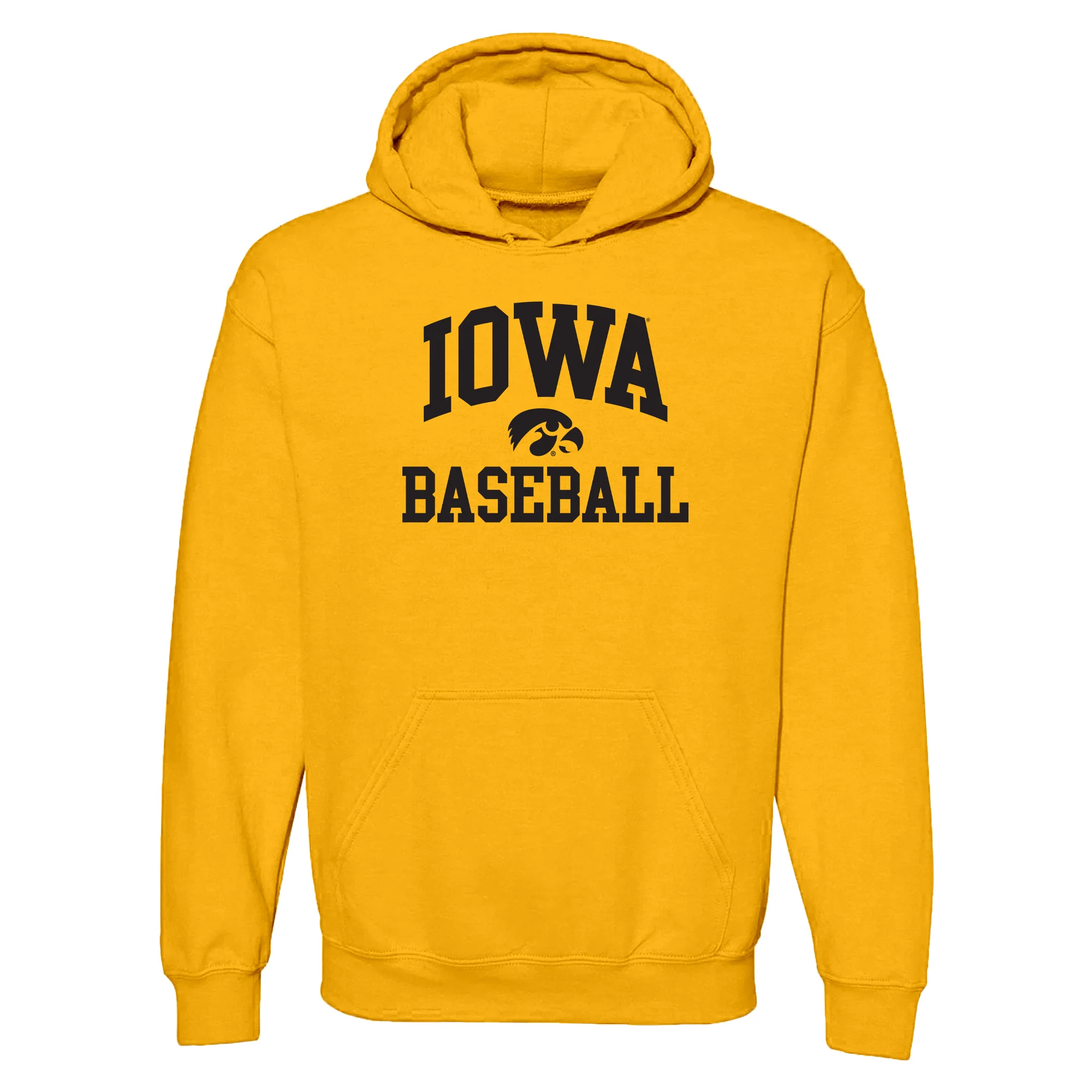 University Of Iowa Hawkeyes Arch Logo Baseball Hoodie - Gold