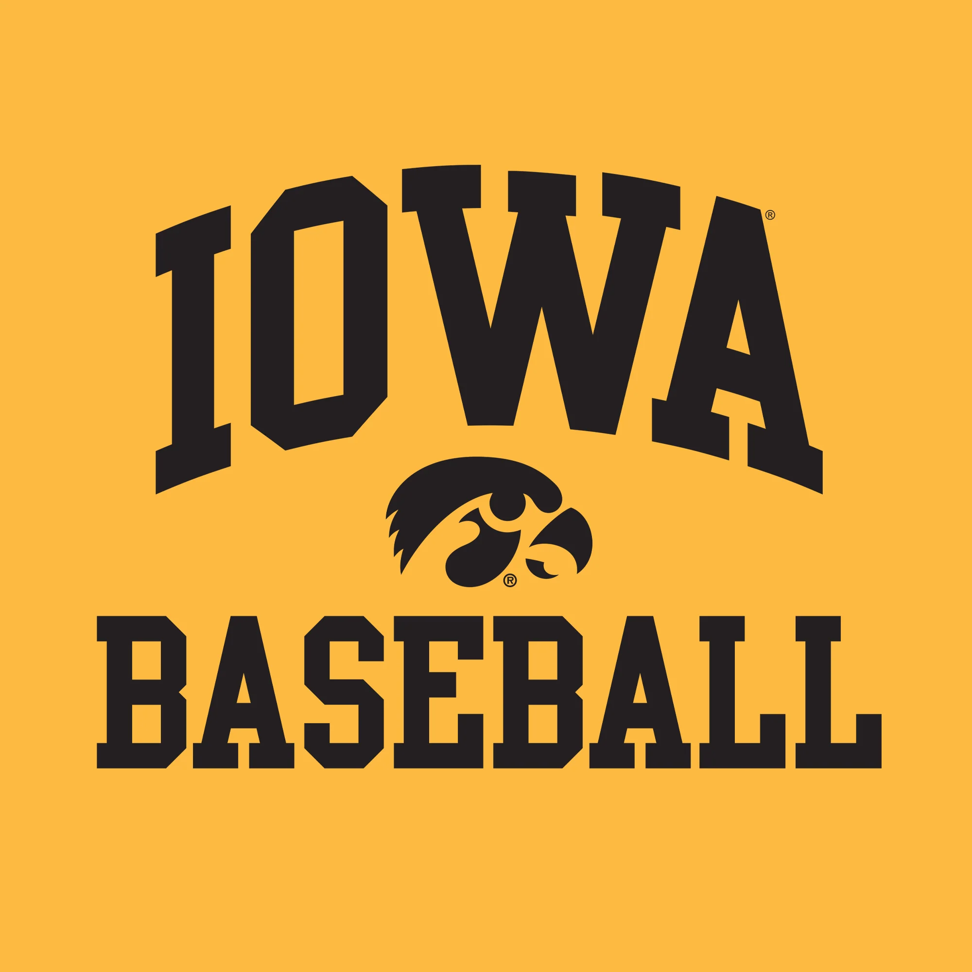 University of Iowa Hawkeyes Arch Logo Baseball Short Sleeve T Shirt - Gold - Image 2