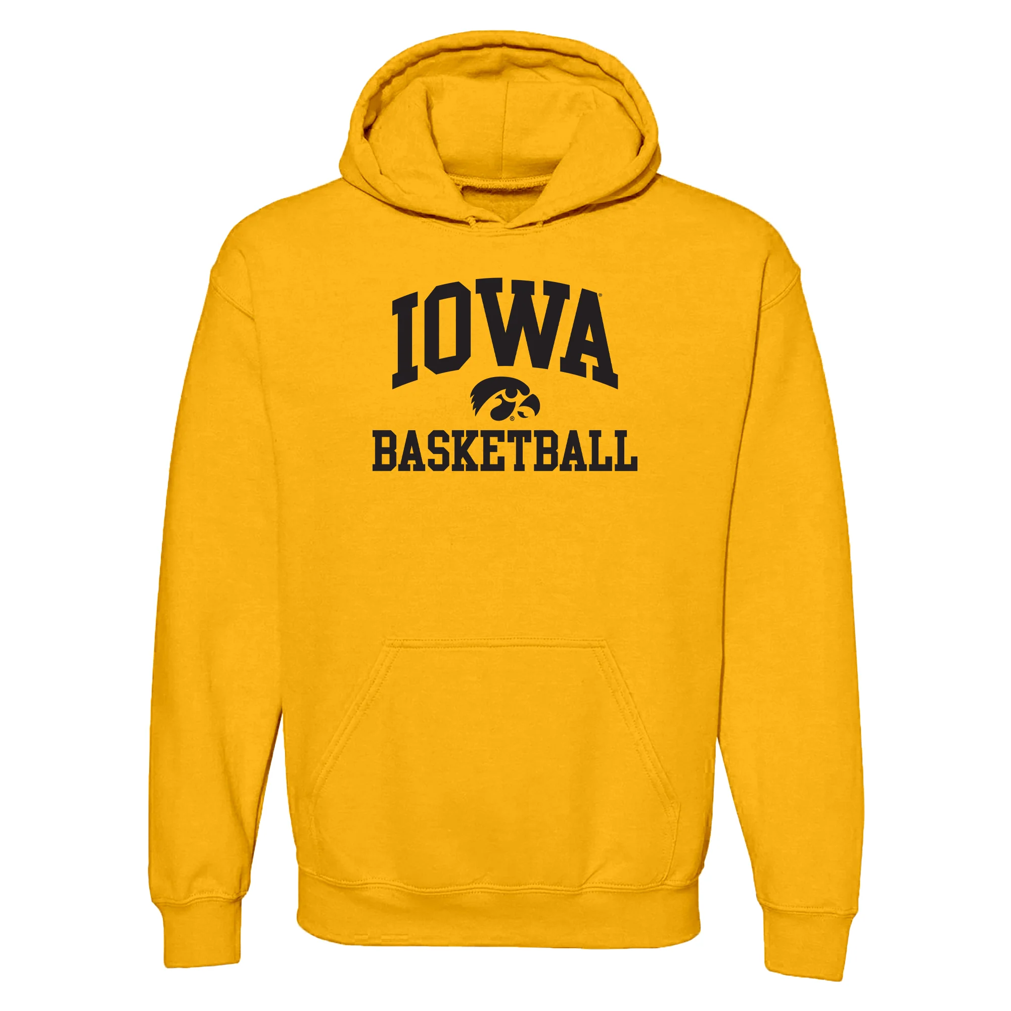 University Of Iowa Hawkeyes Arch Logo Basketball Hoodie - Gold
