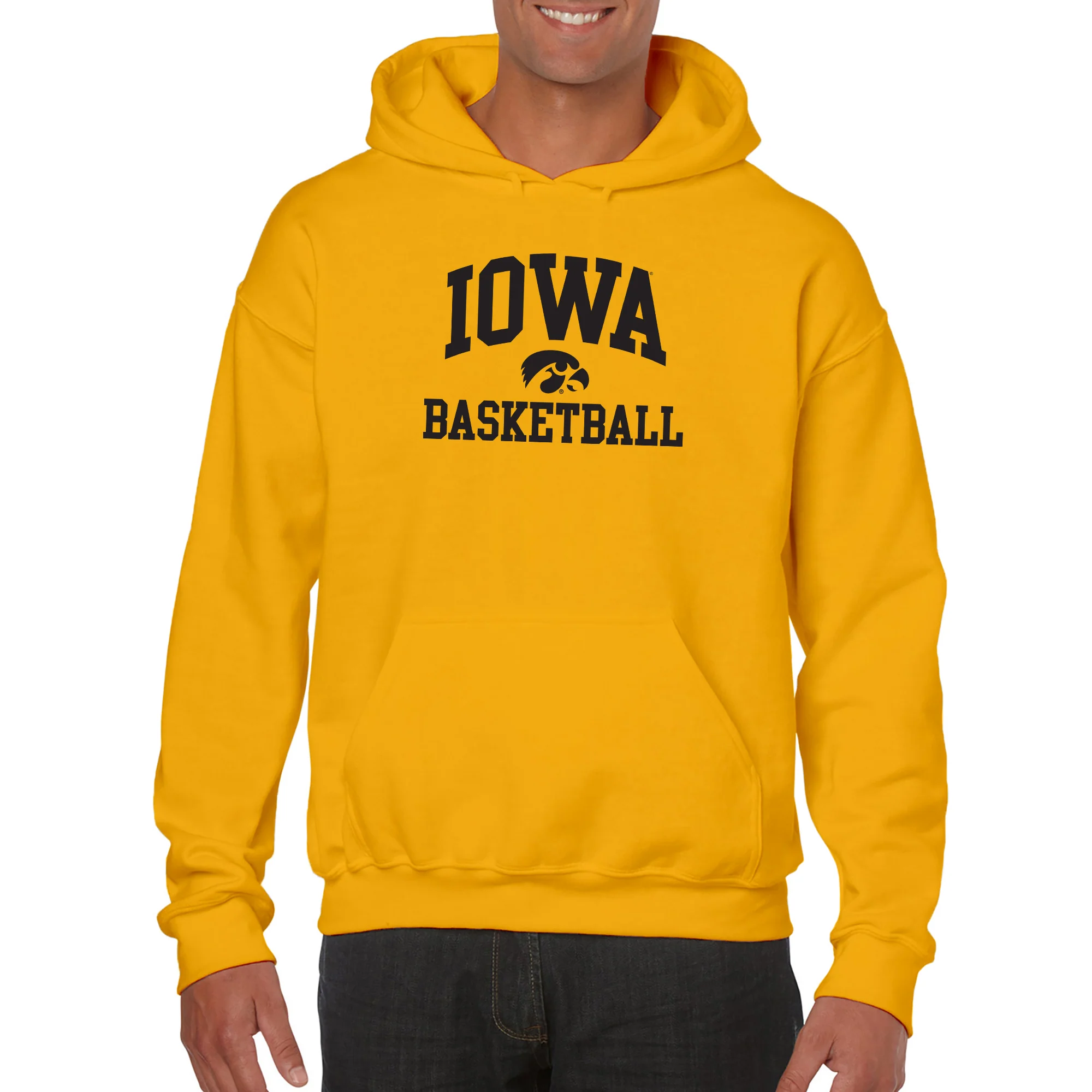 University Of Iowa Hawkeyes Arch Logo Basketball Hoodie - Gold - Image 3