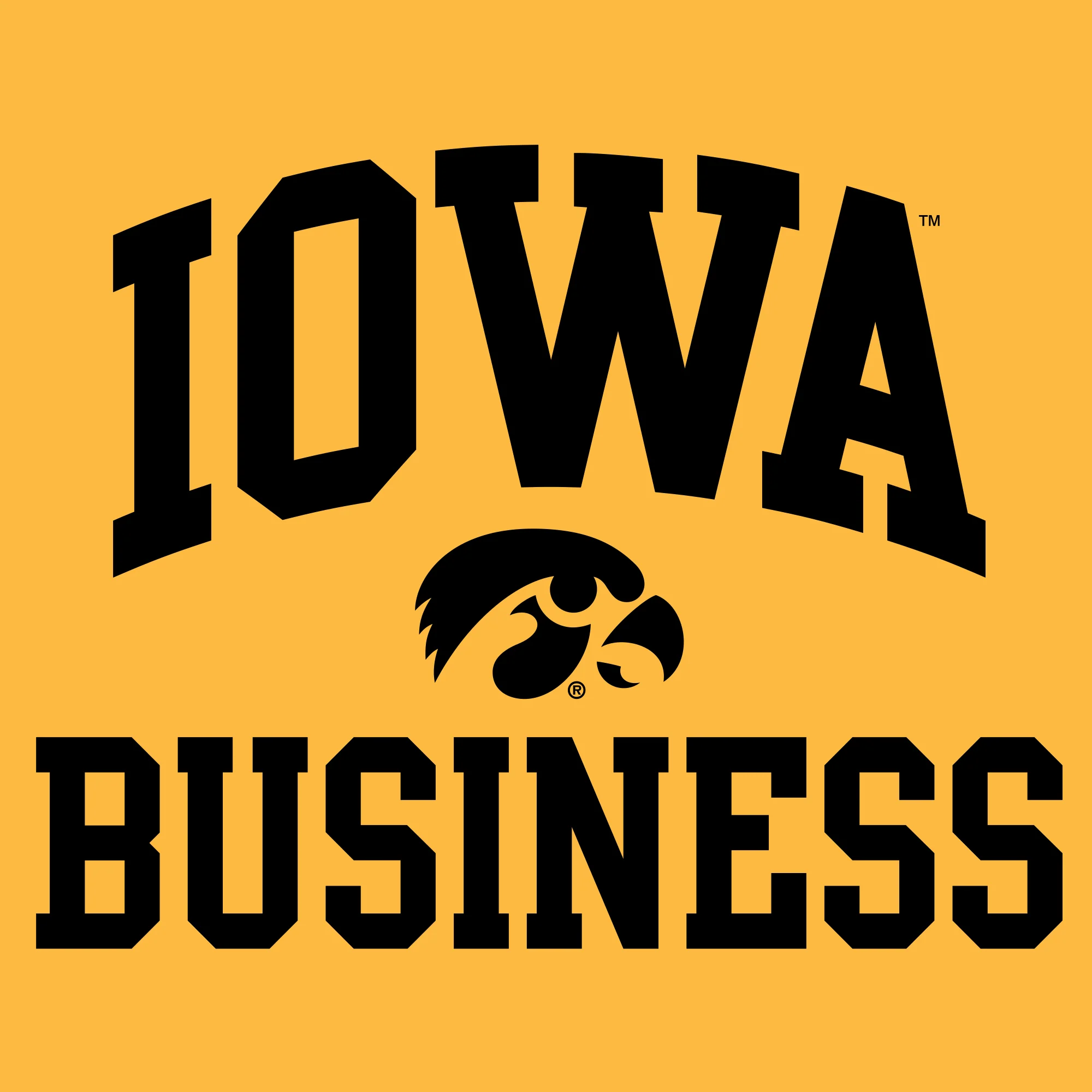 University of Iowa Hawkeyes Arch Logo Business Short Sleeve T Shirt - Gold - Image 2