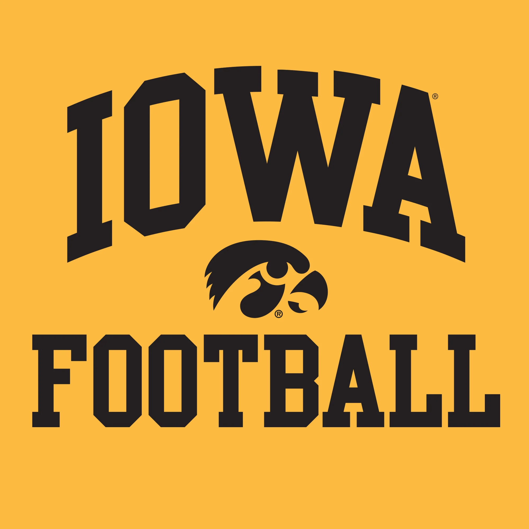University of Iowa Hawkeyes Arch Logo Football Long Sleeve T Shirt- Gold - Image 2
