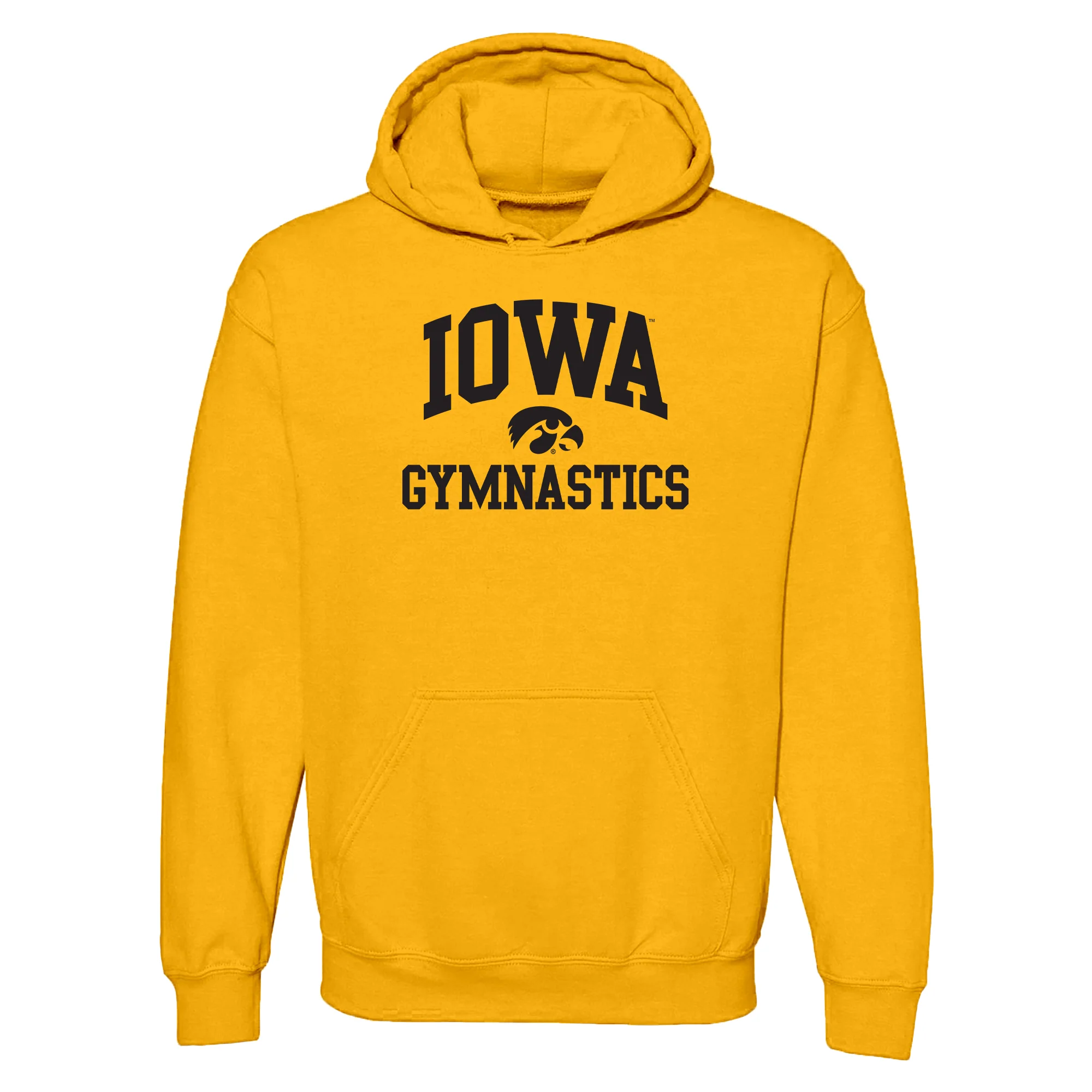 University of Iowa Hawkeyes Arch Logo Gymnastics Hoodie- Gold