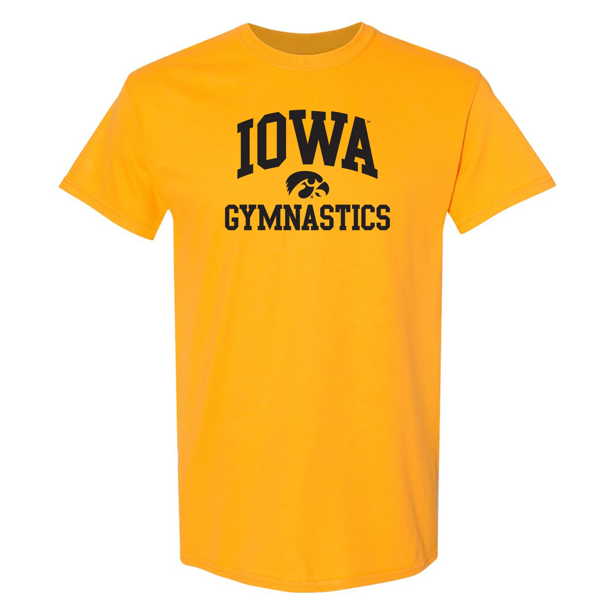 University of Iowa Hawkeyes Arch Logo Gymnastics Short Sleeve T Shirt - Gold