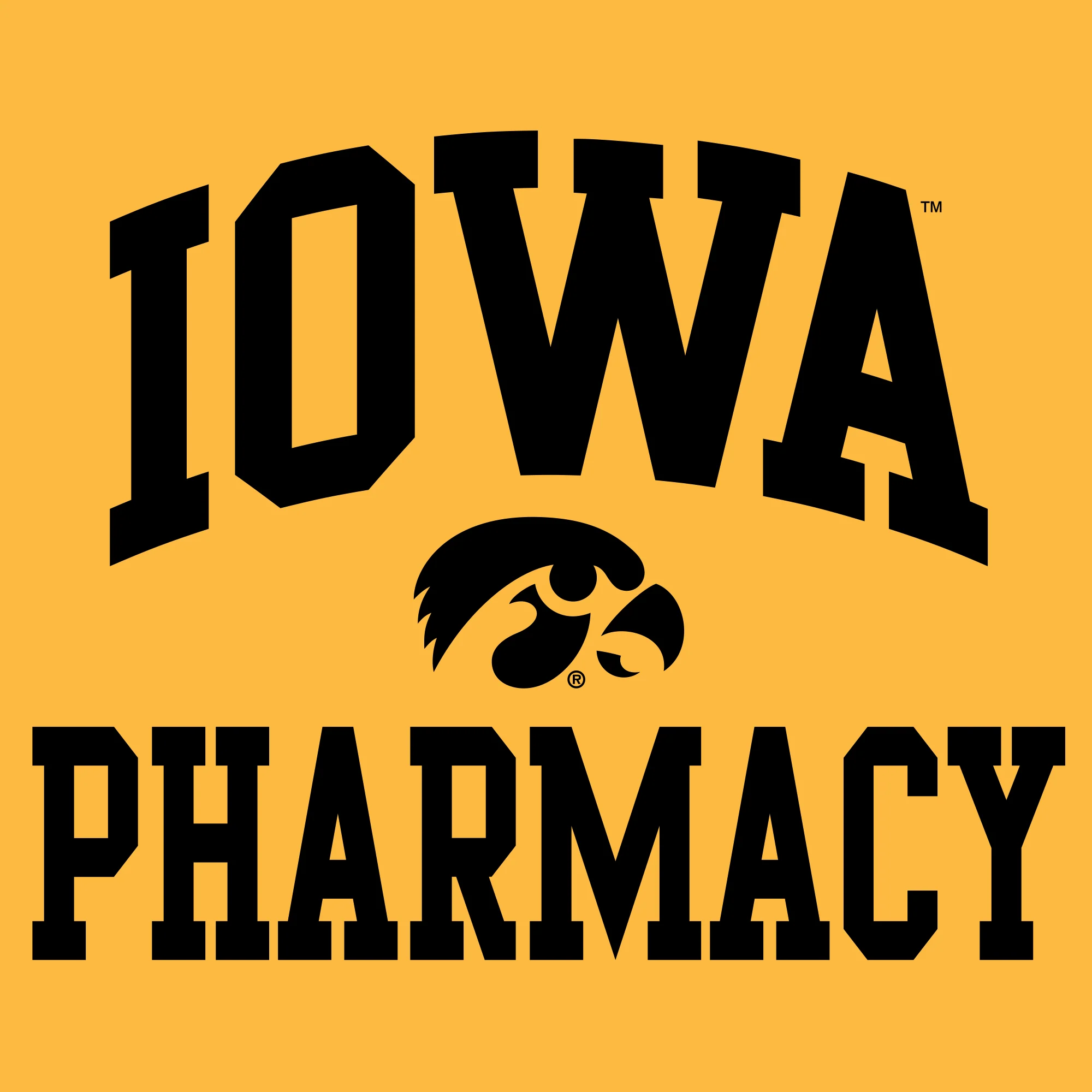 University of Iowa Hawkeyes Arch Logo Pharmacy Short Sleeve T Shirt - Gold - Image 2