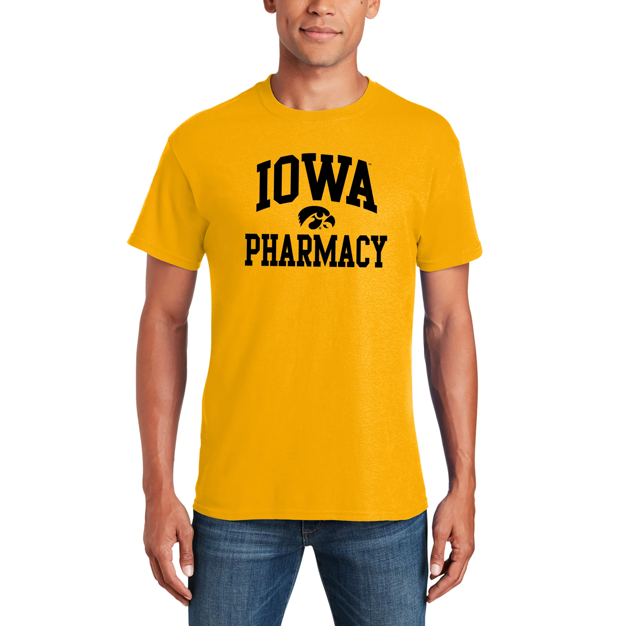 University of Iowa Hawkeyes Arch Logo Pharmacy Short Sleeve T Shirt - Gold - Image 3