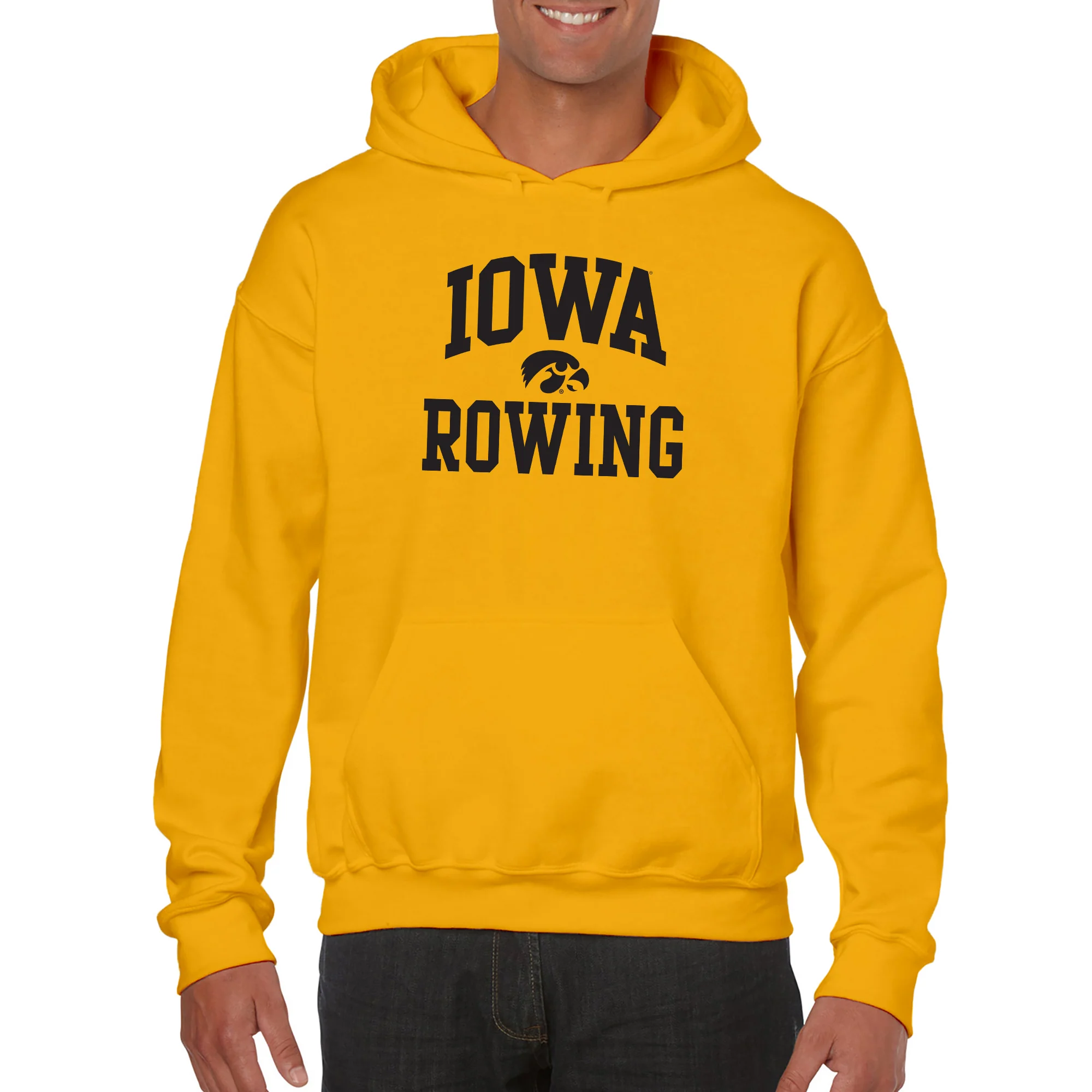 University of Iowa Hawkeyes Arch Logo Rowing Hoodie - Gold - Image 3
