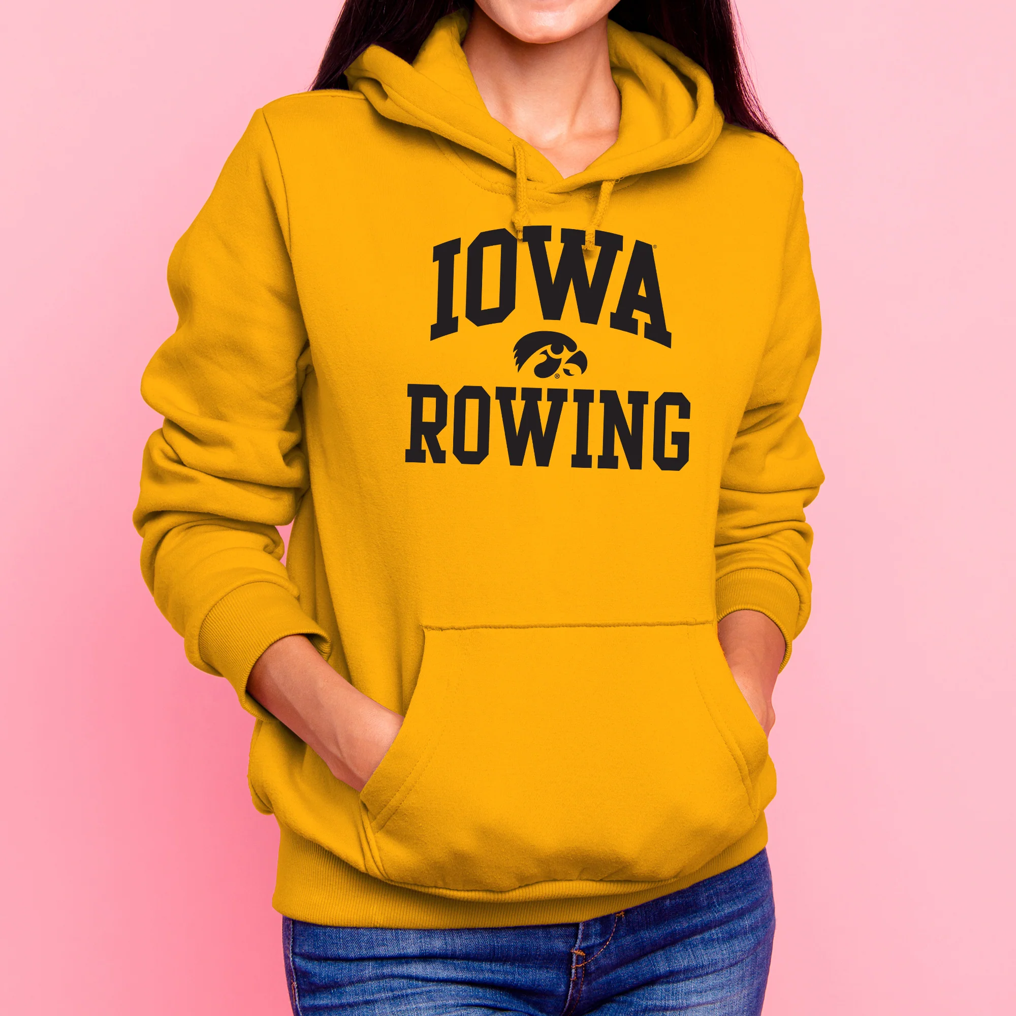 University of Iowa Hawkeyes Arch Logo Rowing Hoodie - Gold - Image 4