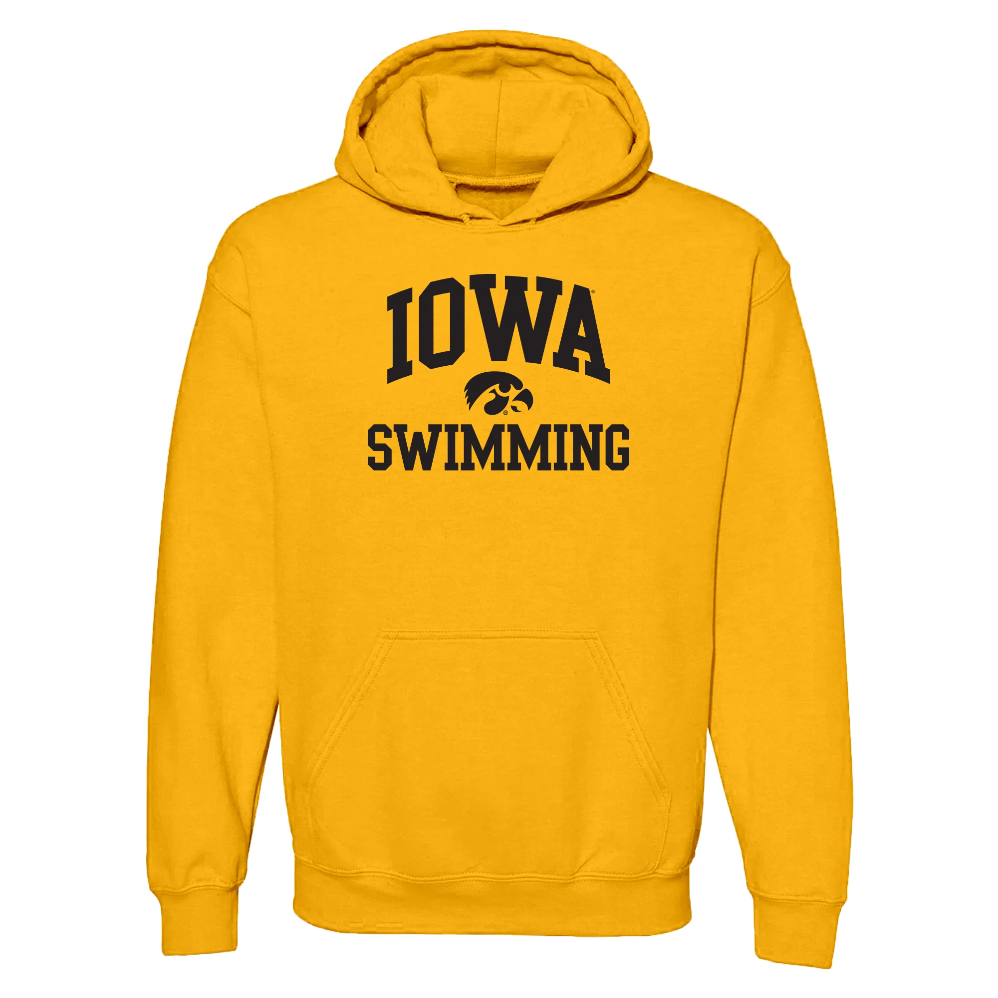 University of Iowa Hawkeyes Arch Logo Swimming Hoodie- Gold