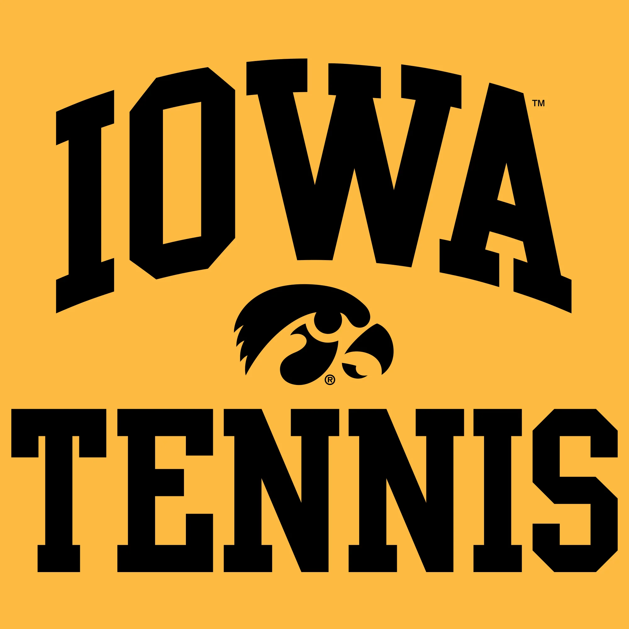 University of Iowa Hawkeyes Arch Logo Tennis Short Sleeve T Shirt - Gold - Image 2