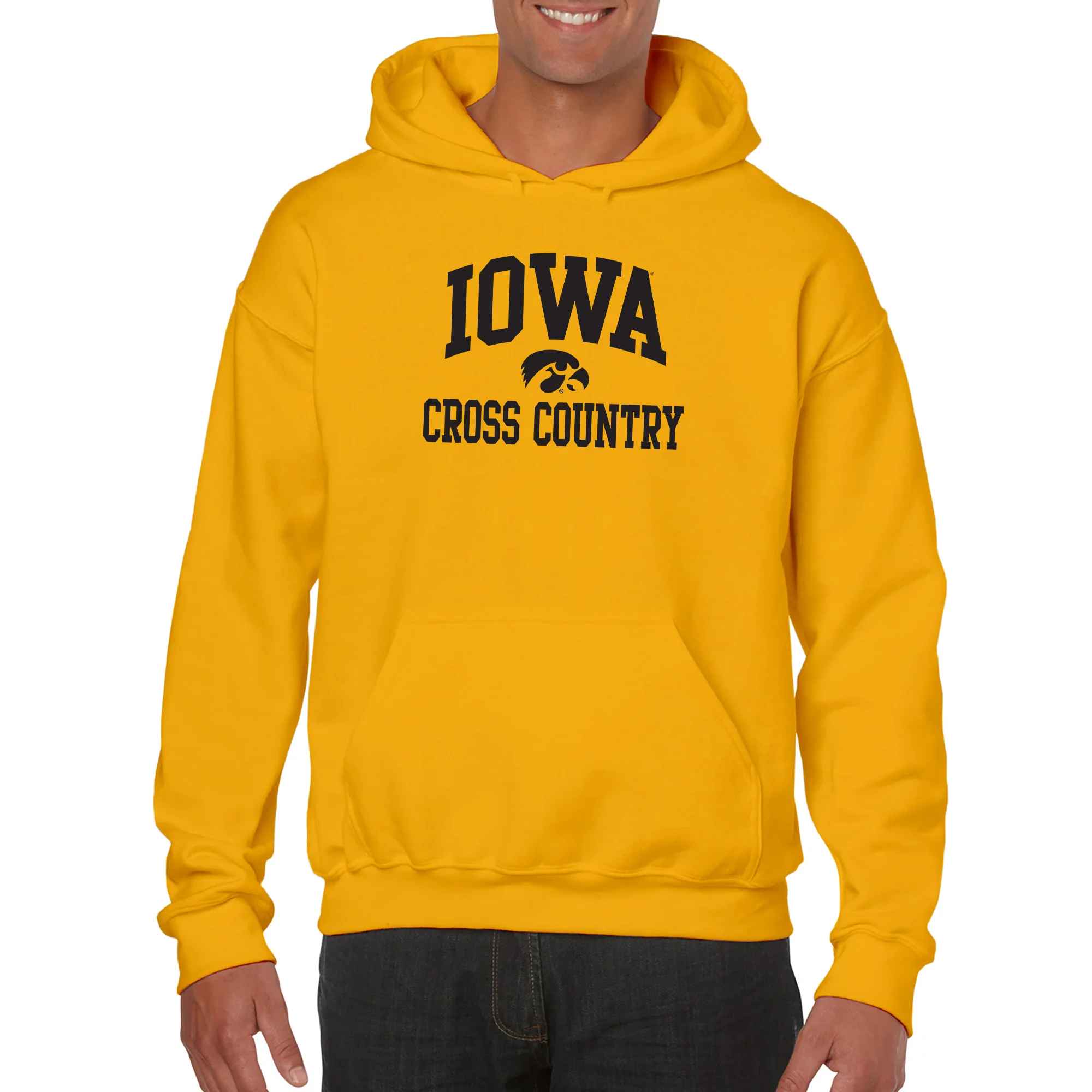 University of Iowa Hawkeyes Arch Logo Volleyball Hoodie - Gold - Image 3