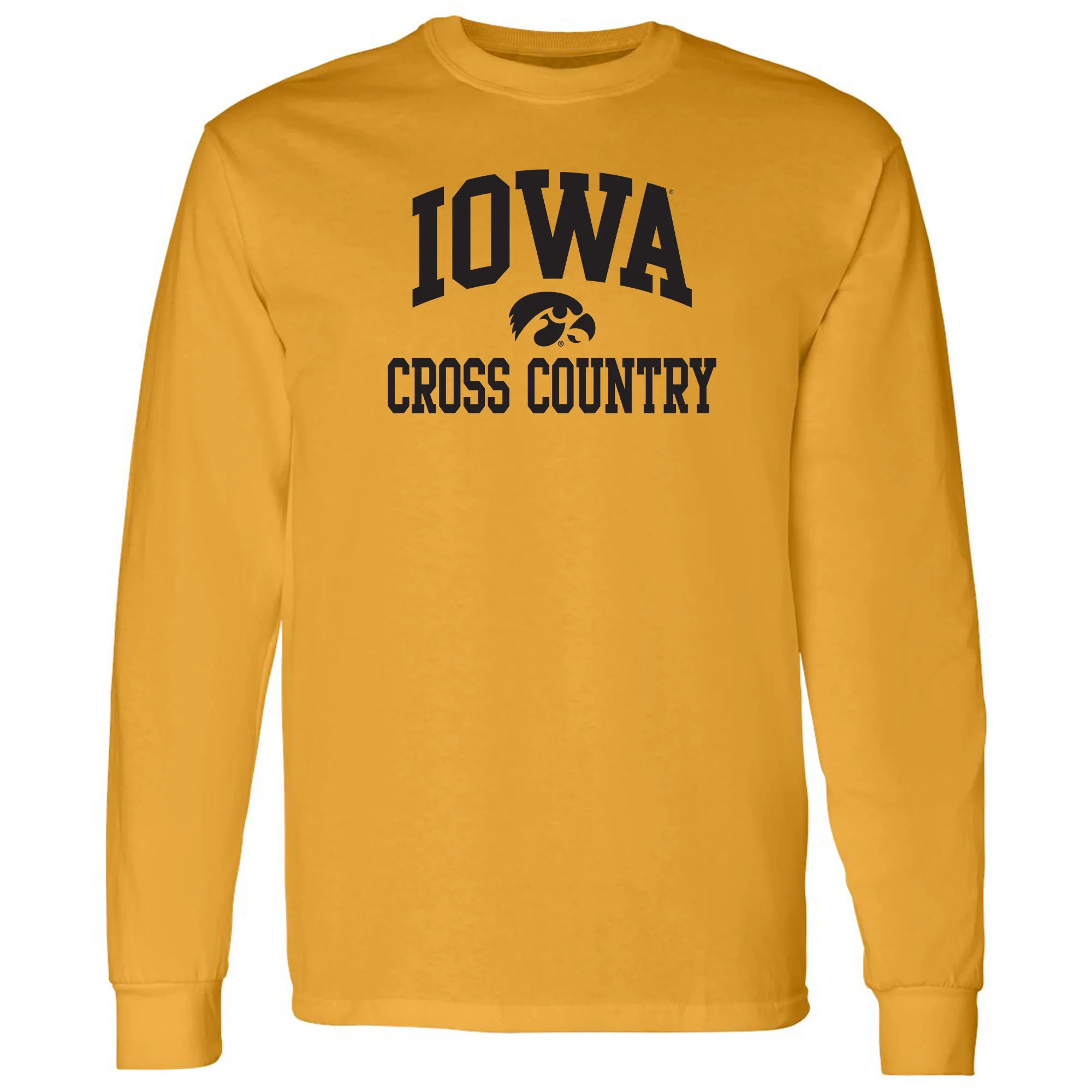 University of Iowa Hawkeyes Arch Logo Volleyball Sleeve T Shirt- Gold