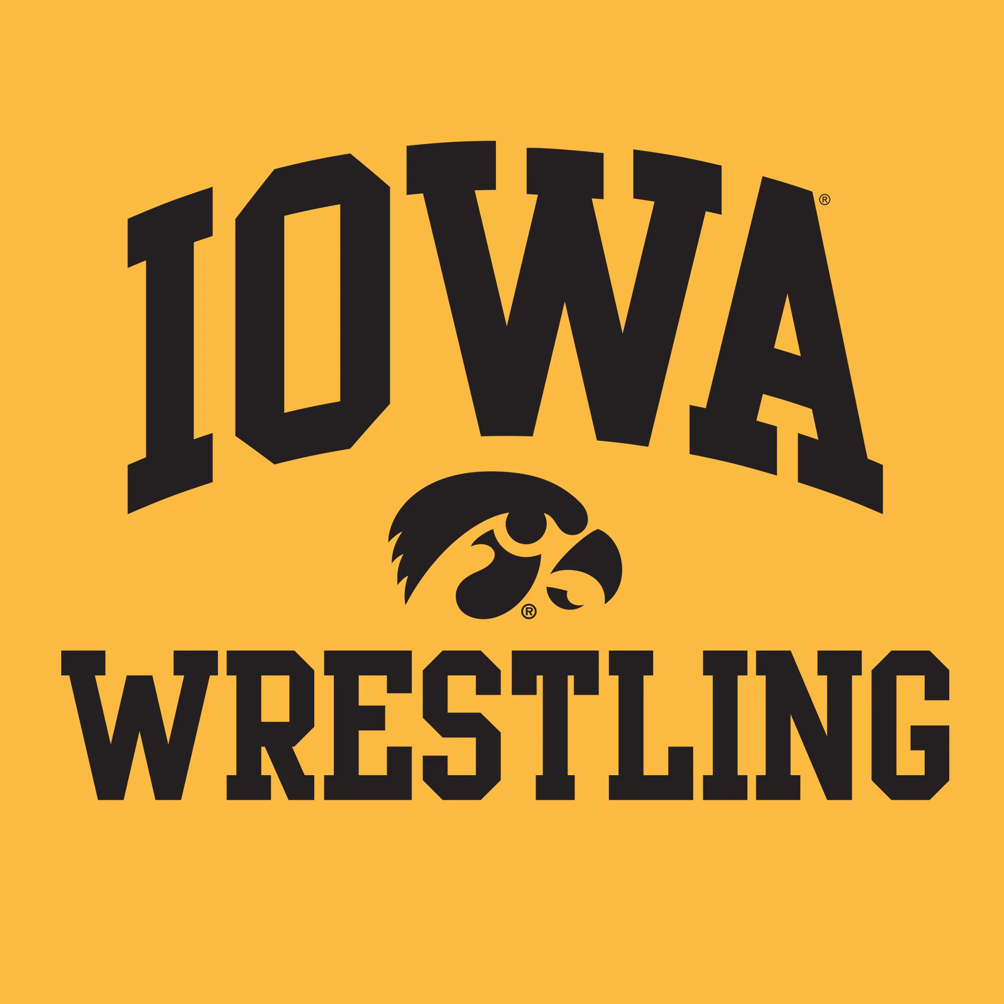 University of Iowa Hawkeyes Arch Logo Wrestling Short Sleeve T Shirt - Gold - Image 2