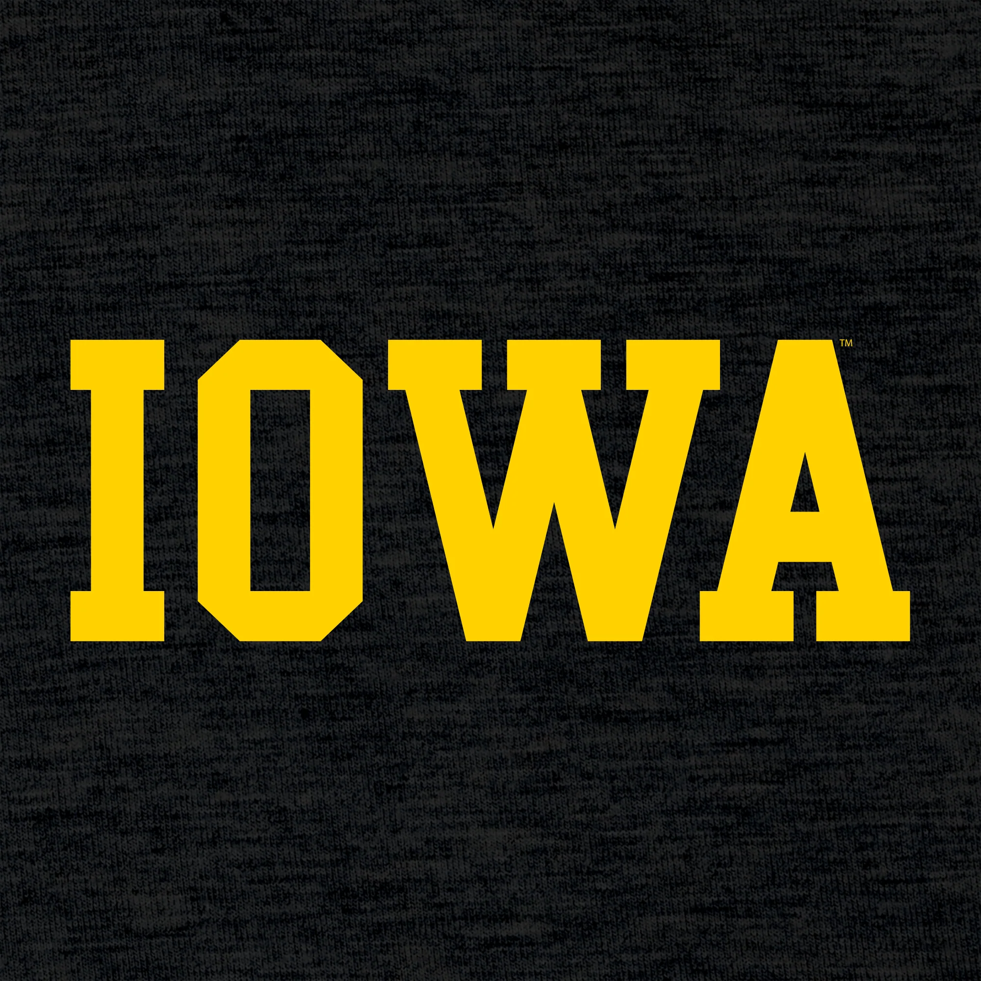 Iowa Basic Block Canvas Triblend T-Shirt - Solid Black Triblend - Image 2