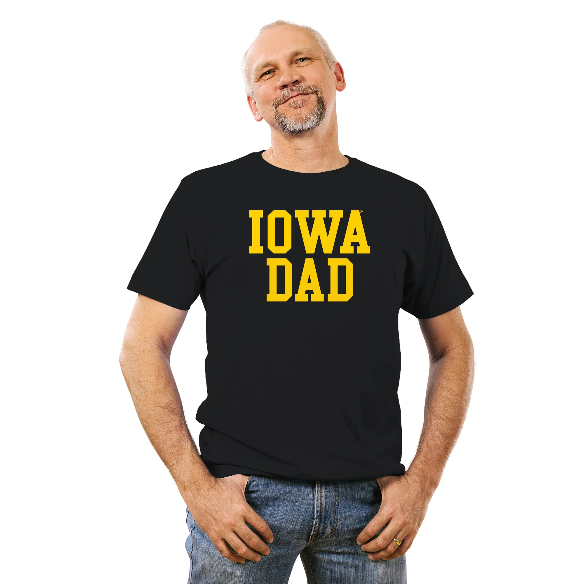 Iowa Hawkeyes Basic Block Dad Short Sleeve T Shirt - Black - Image 4