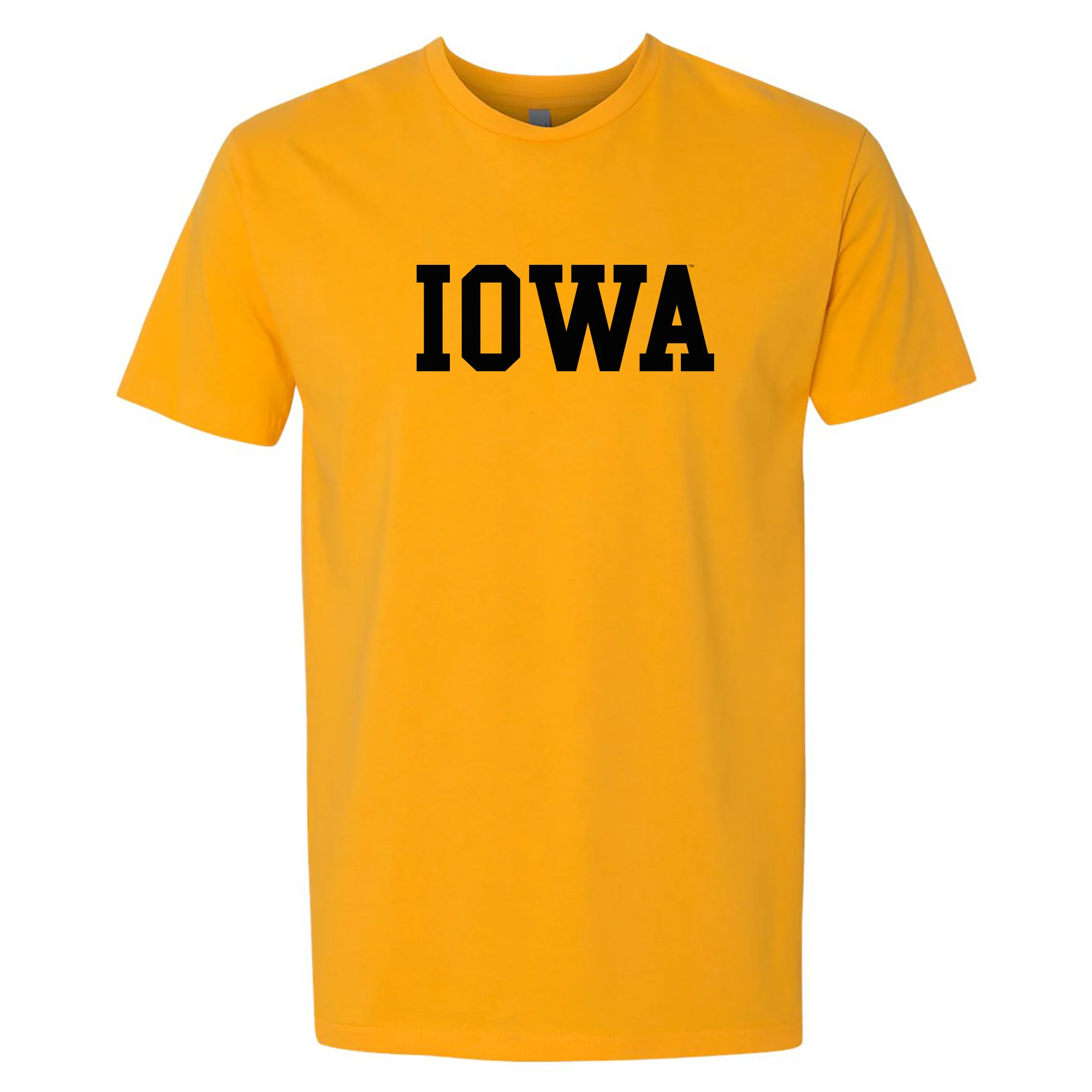 University of Iowa Hawkeyes Basic Block Premium Cotton Short Sleeve T Shirt - Gold