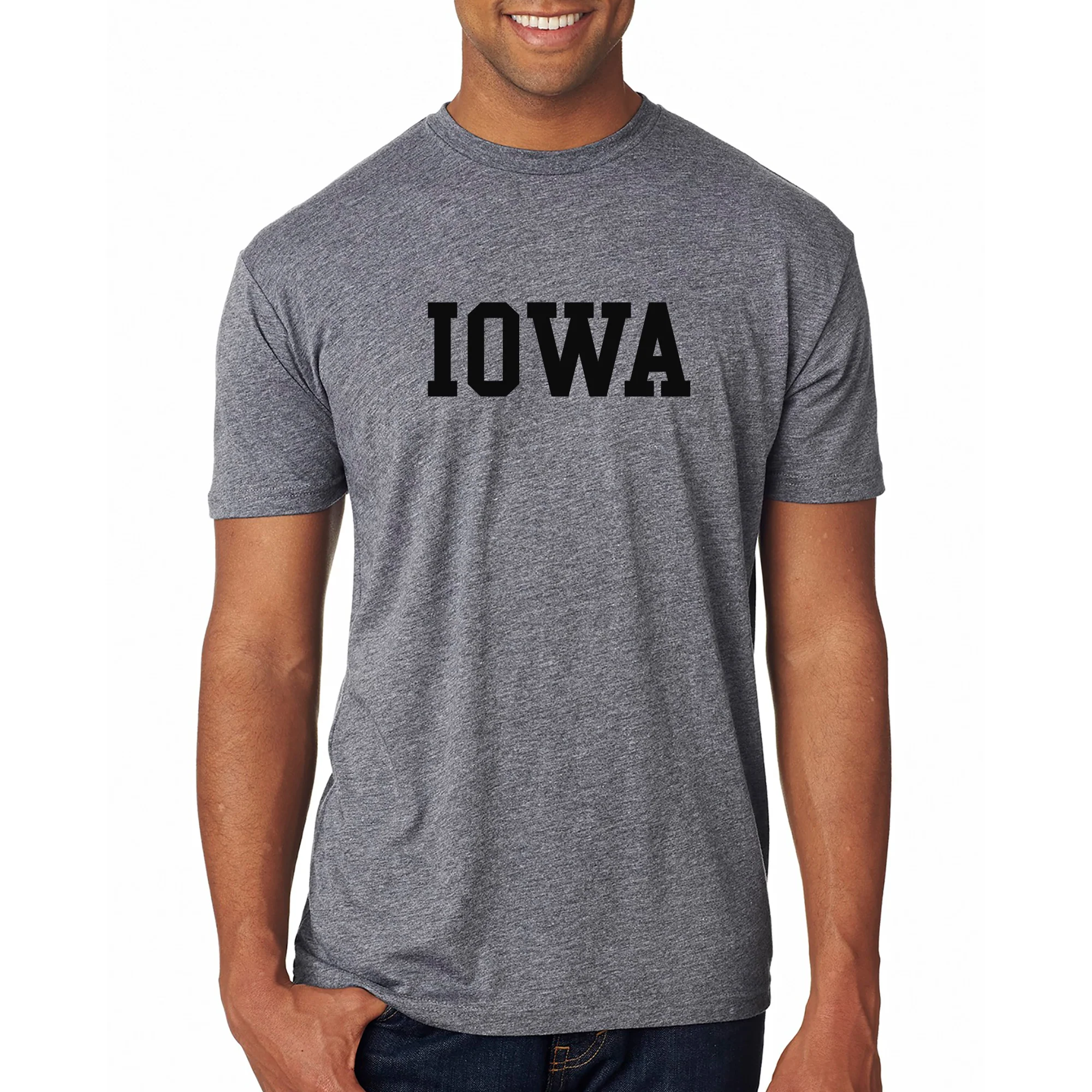 University of Iowa Hawkeyes Basic Block Short Sleeve T Shirt - Premium Heather - Image 3
