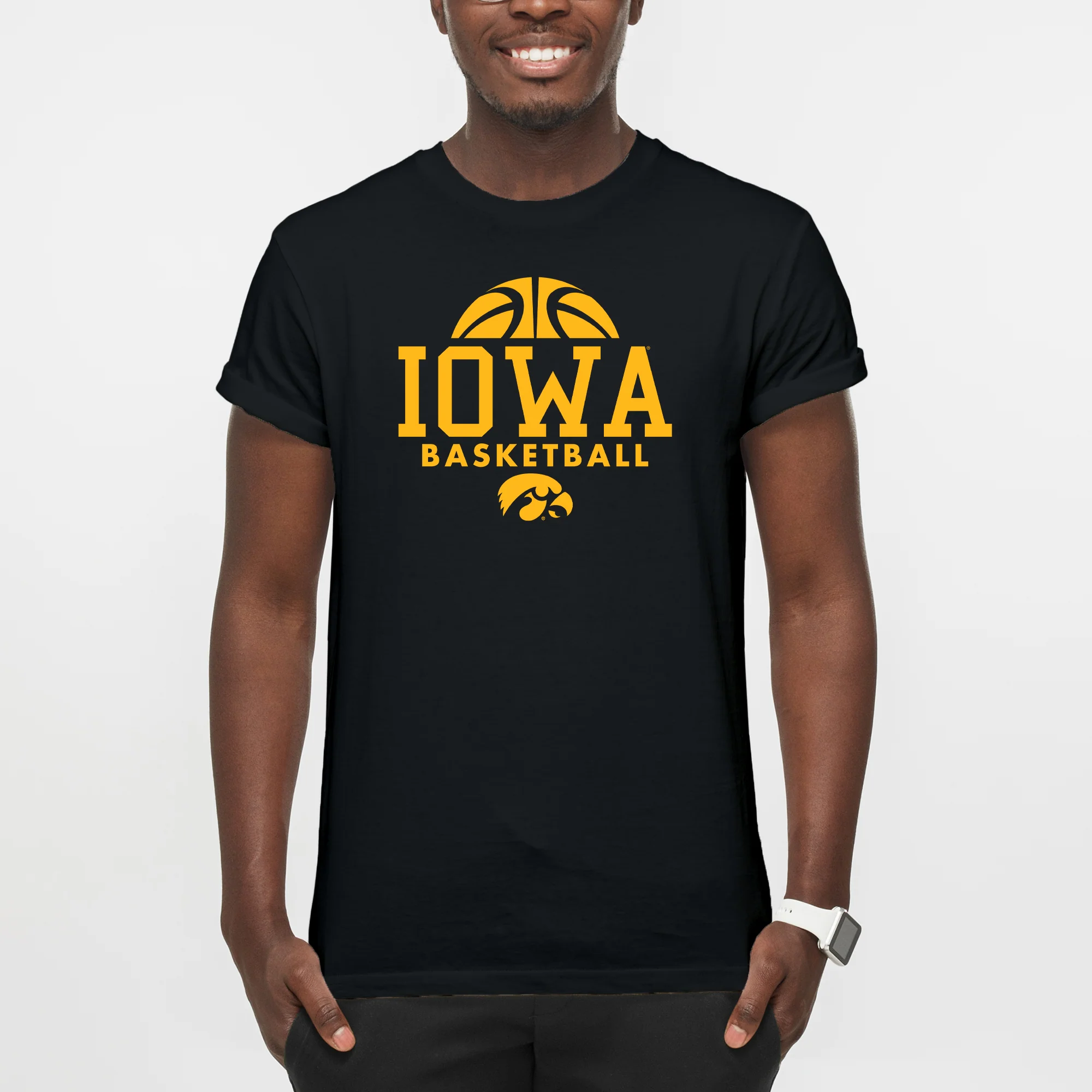 University of Iowa Hawkeyes Basketball Hype Short Sleeve T Shirt - Black - Image 3