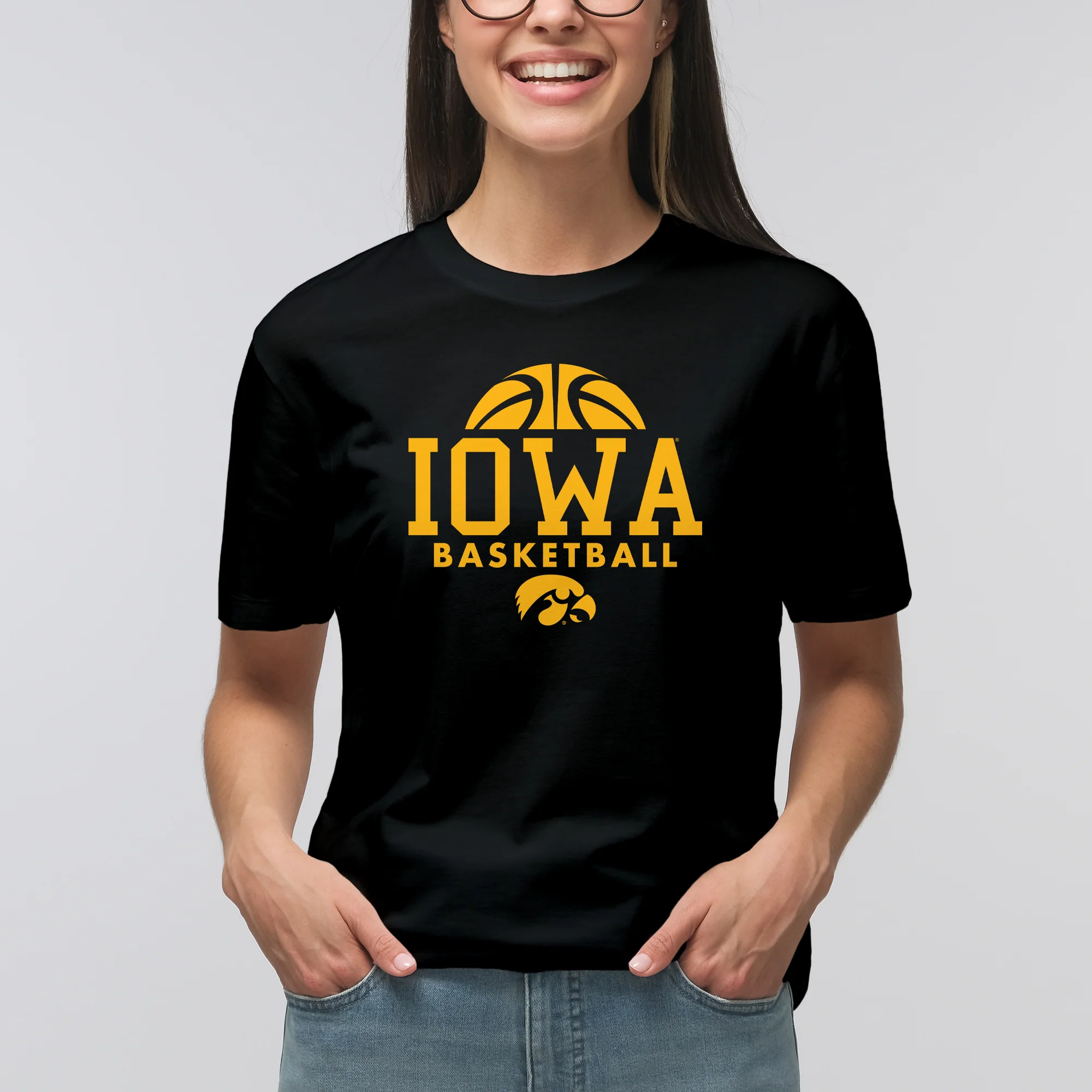 University of Iowa Hawkeyes Basketball Hype Short Sleeve T Shirt - Black - Image 4