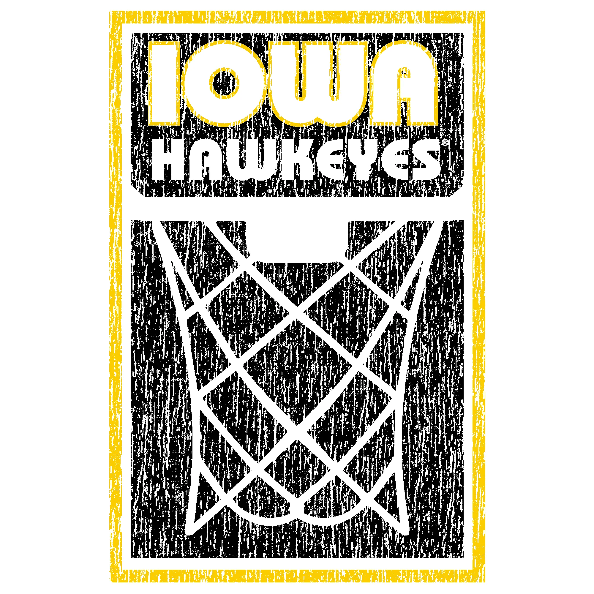 University of Iowa Hawkeyes Basketball Net Block T Shirt - White - Image 2