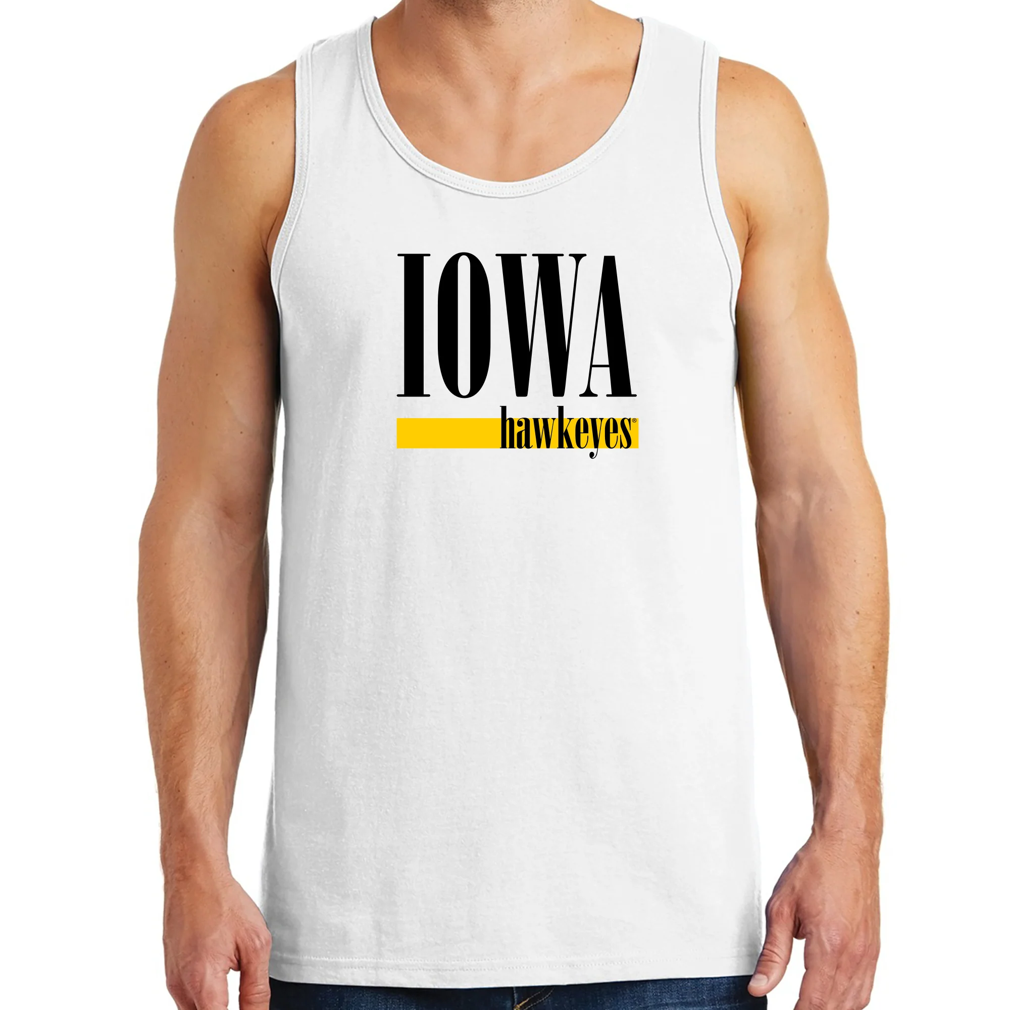 University of Iowa Hawkeyes Boldline Basic Cotton Tank Top - White - Image 3