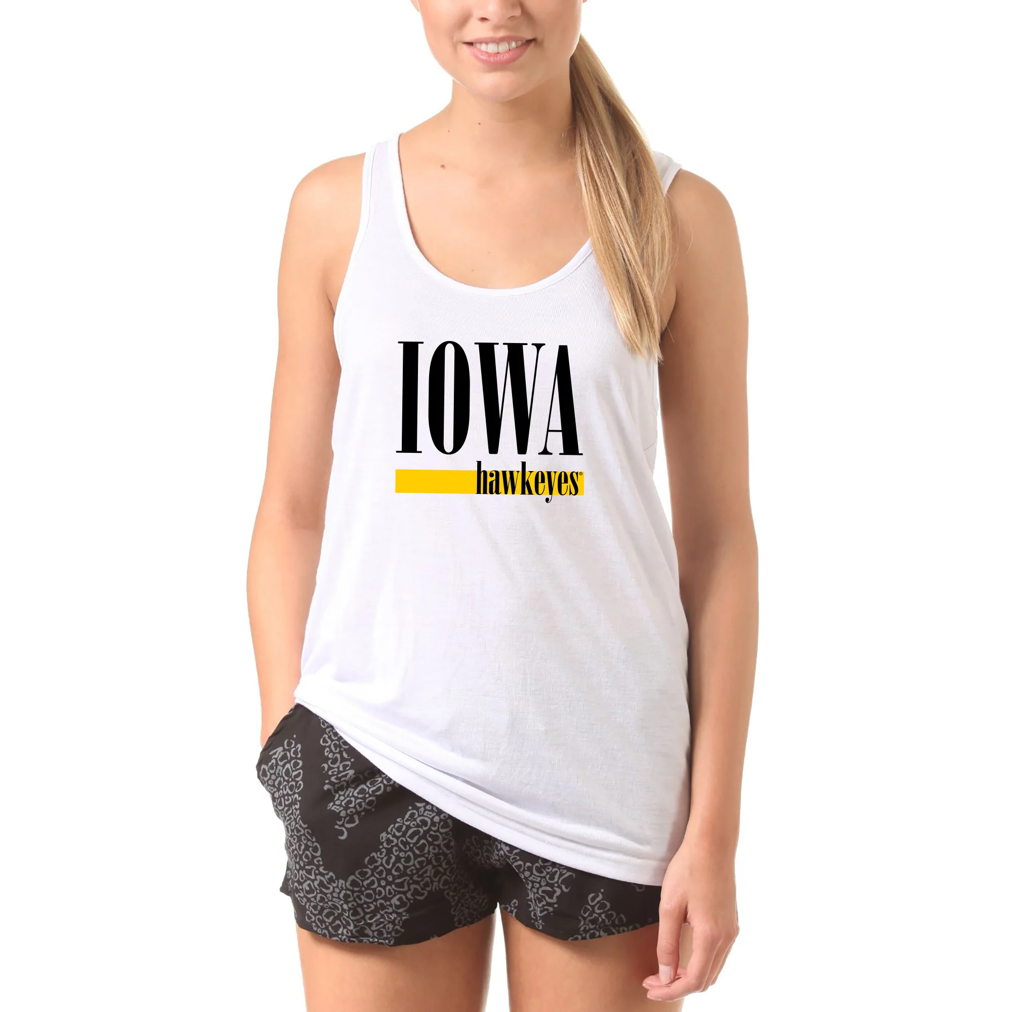 University of Iowa Hawkeyes Boldline Basic Cotton Tank Top - White - Image 4