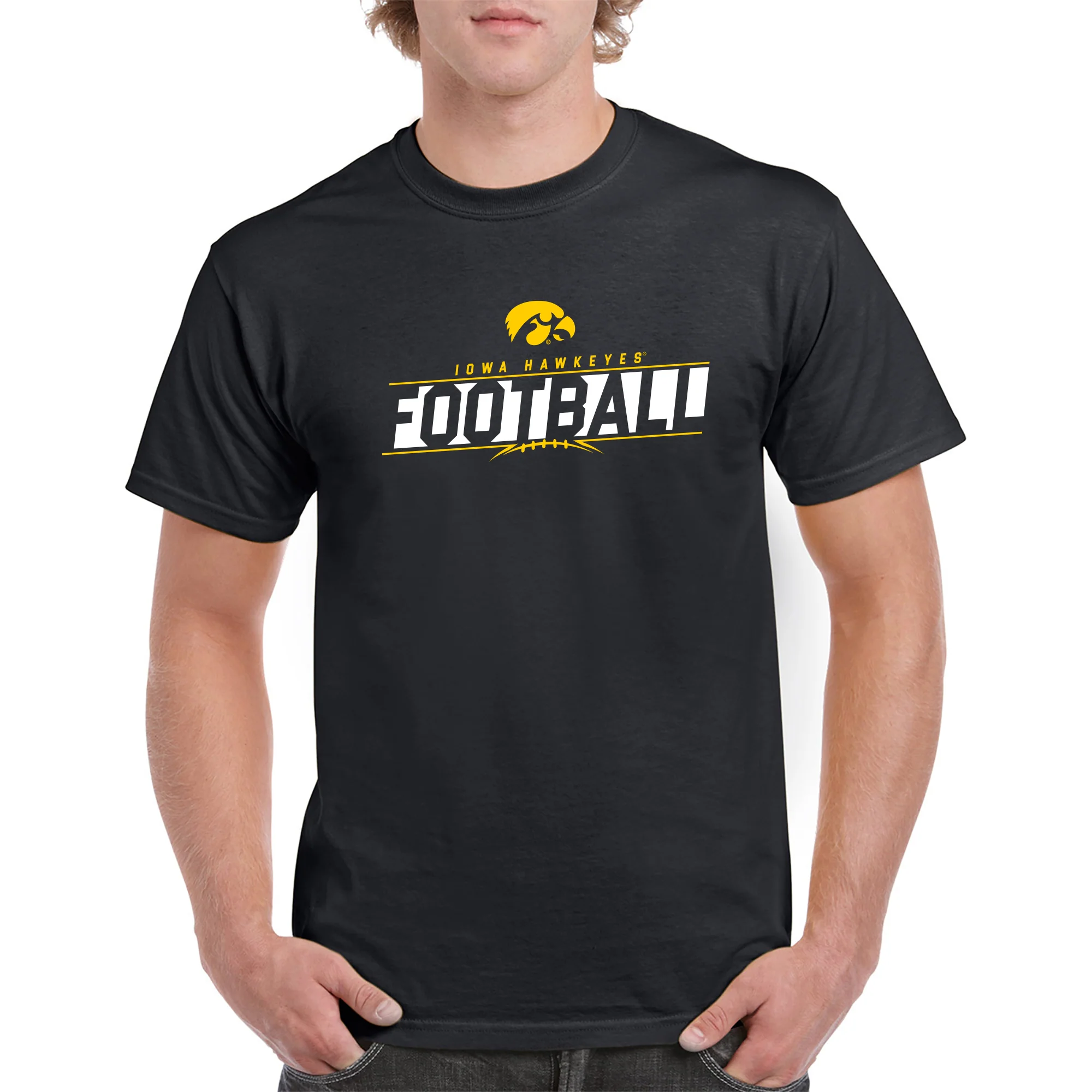 University of Iowa Hawkeyes Football Charge Short Sleeve T Shirt - Black - Image 3