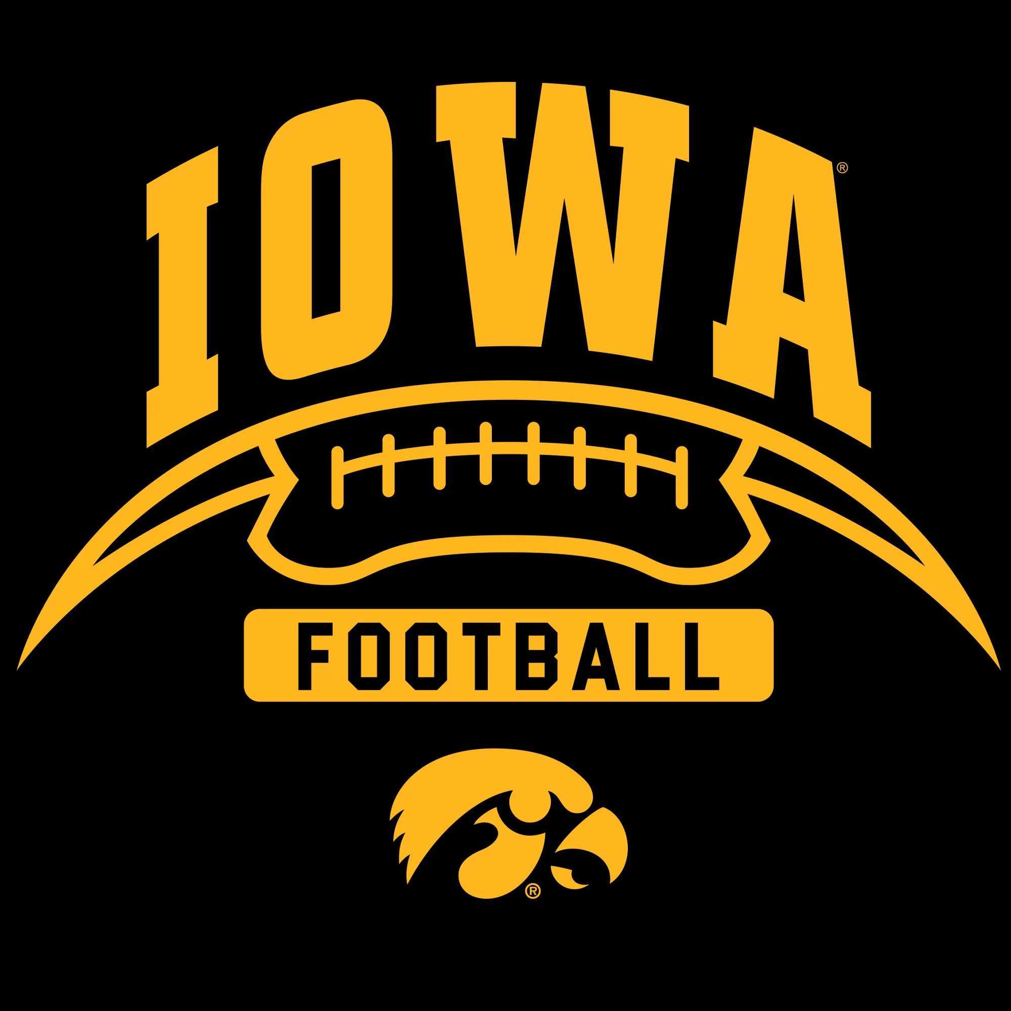 University of Iowa Hawkeyes Football Crescent Long Sleeve T Shirt - Black - Image 2